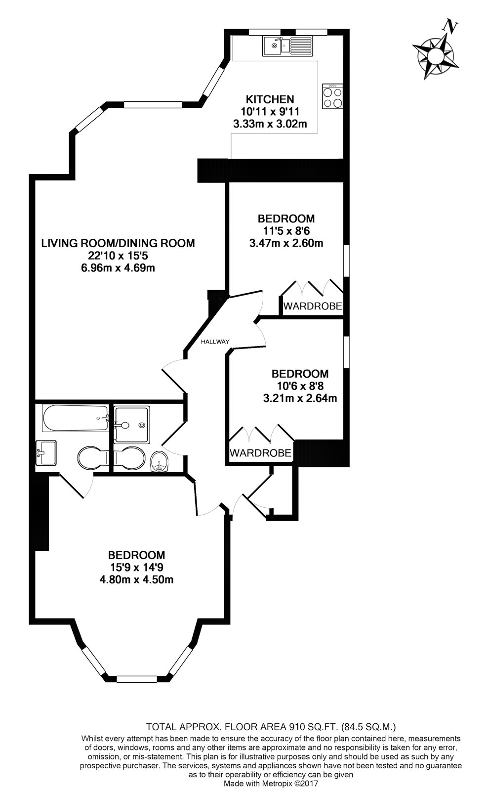 3 Bedrooms Flat to rent in Cavendish Road, Brondesbury NW6