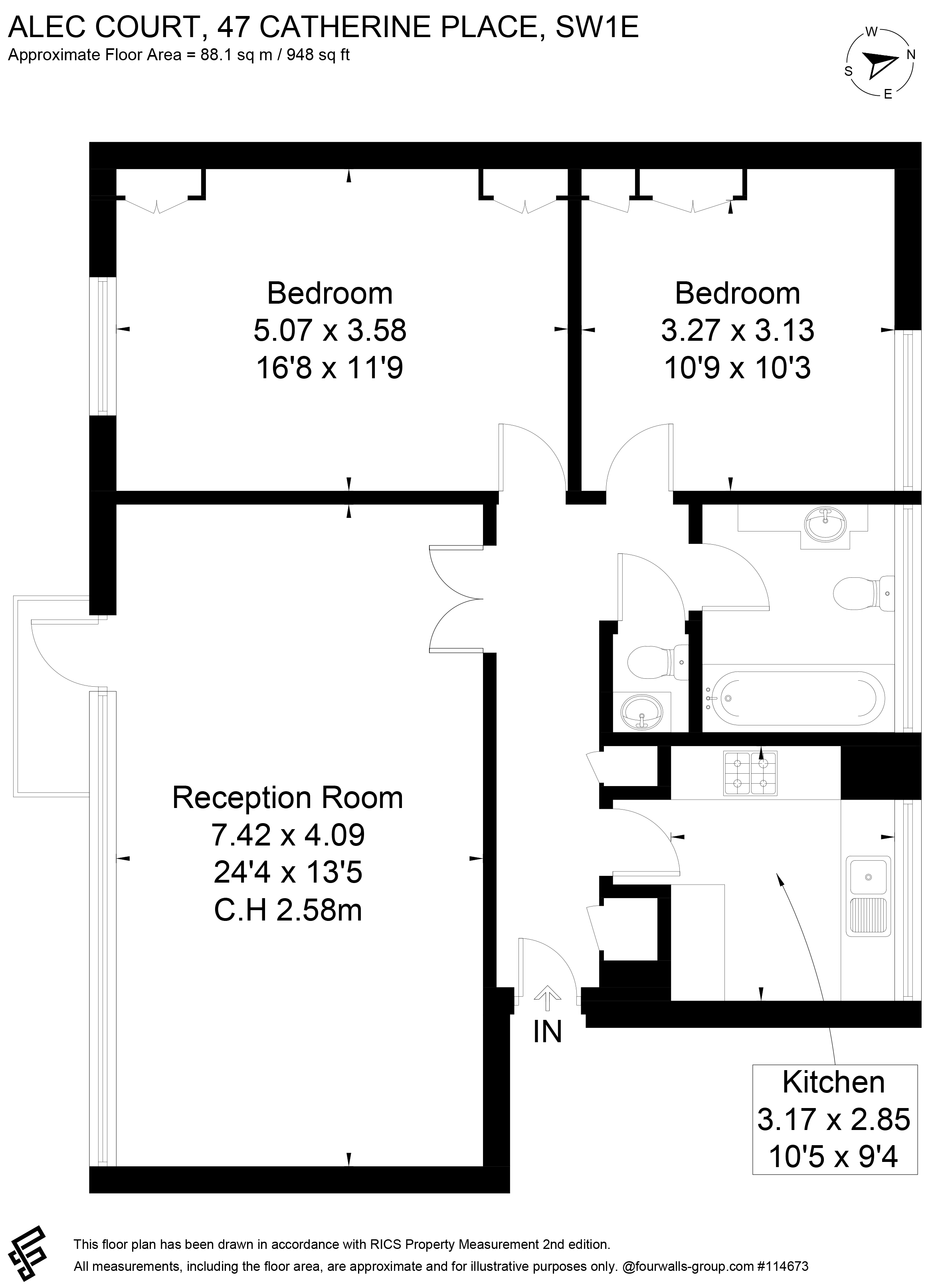 Flat 5, 47, Catherine Place, London floorplan