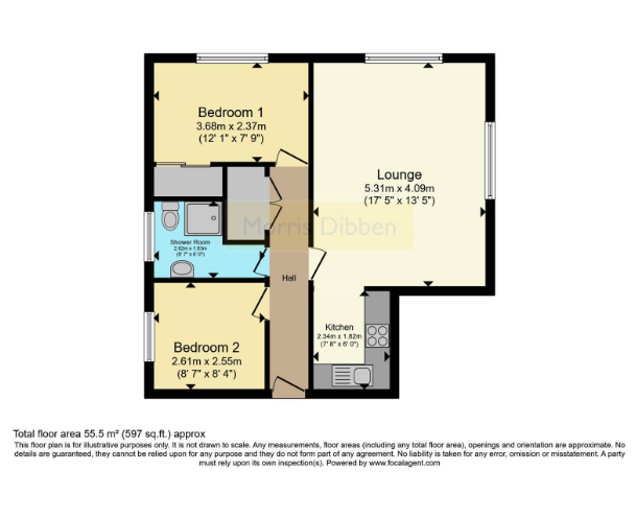 Flat 1, Amante Court, 190, Southwood Road, Hampshire floorplan