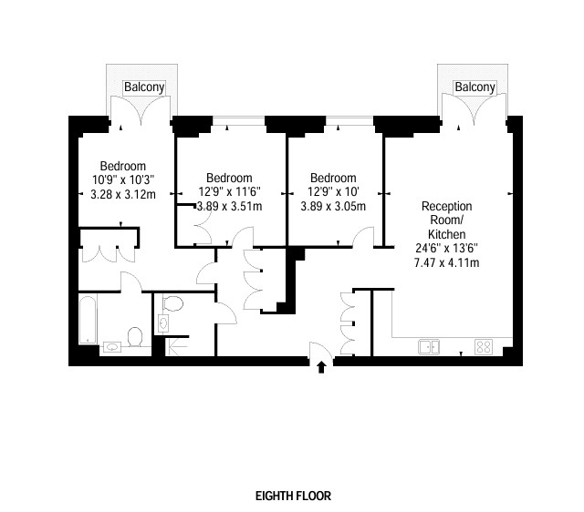 Apartment 42,, Thornes House, London floorplan