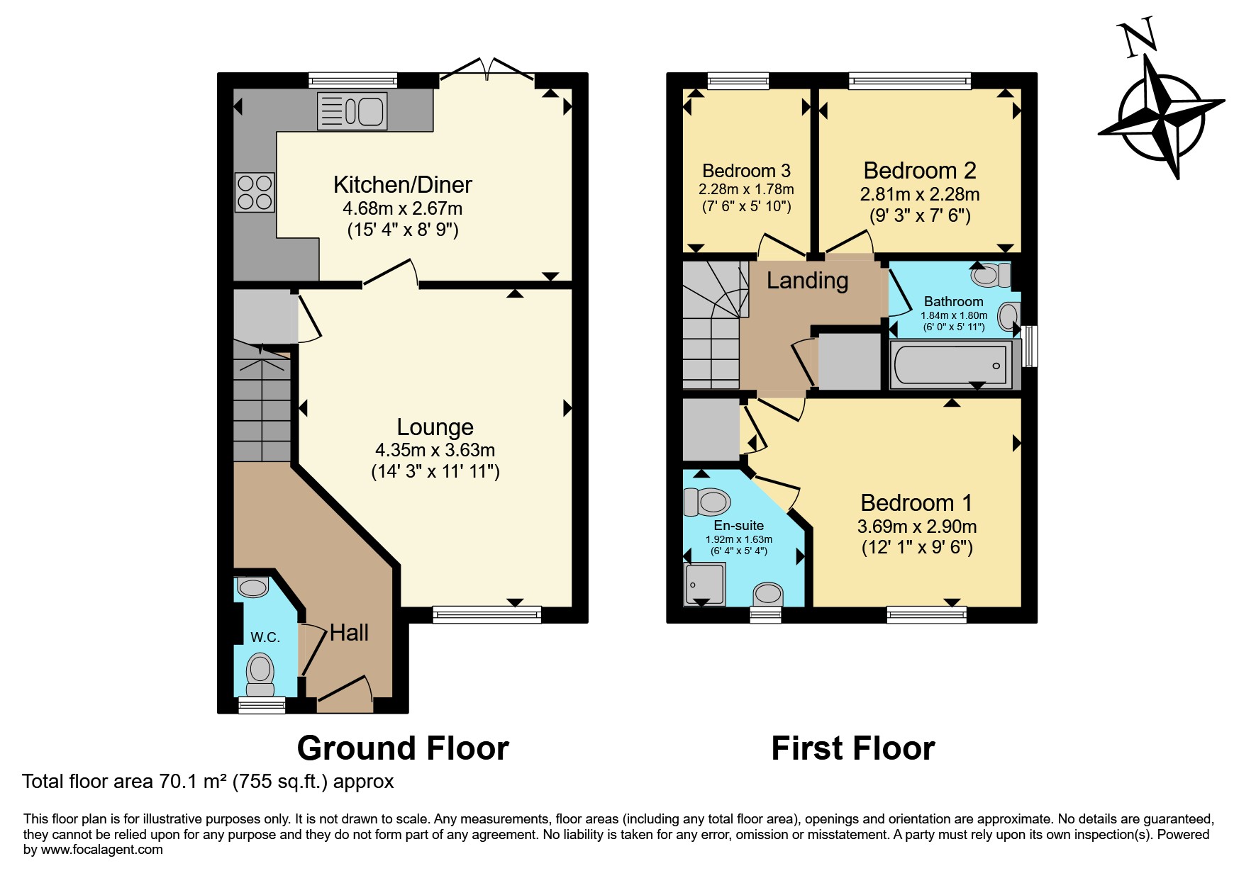 55, Rosewood Way, Peterborough floorplan