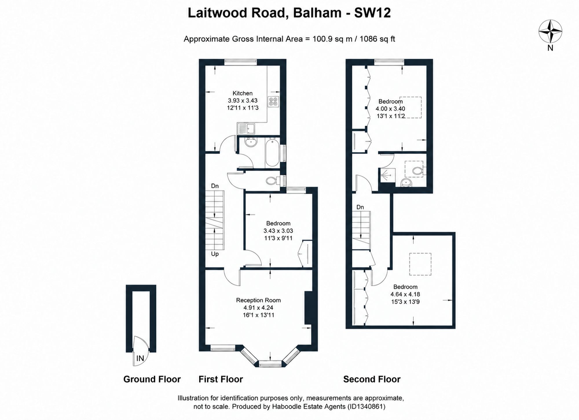 First Floor Flat, 99 Laitwood Road, London floorplan