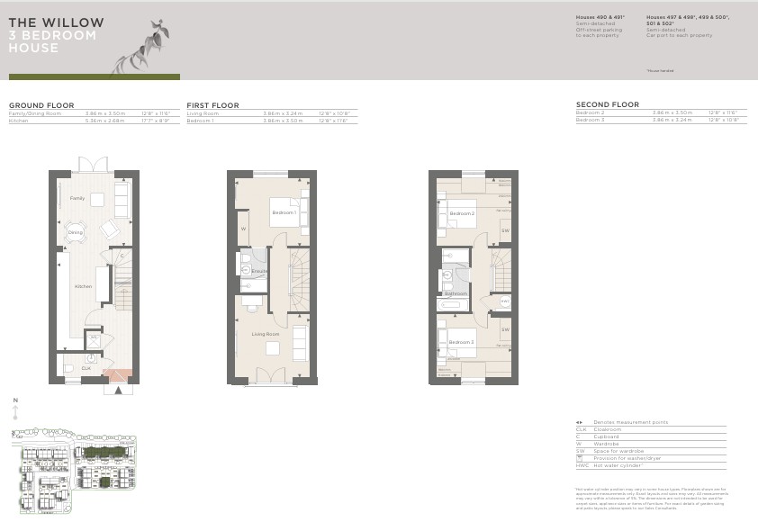The Willow Plot 502 Pinewood Green,, Hartland Village, Fleet floorplan