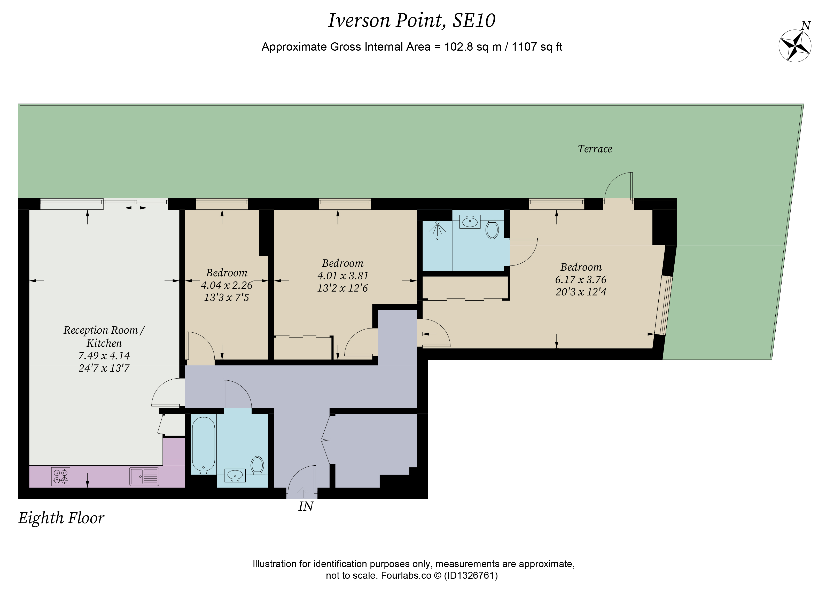 Flat 804, Iverson Point, 4, Harrison Walk, London floorplan