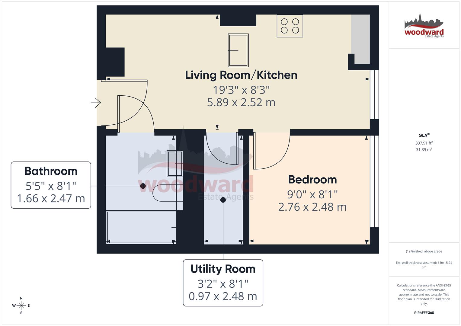 Flat 8 Queens House, 3, Kymberley Road, Harrow floorplan