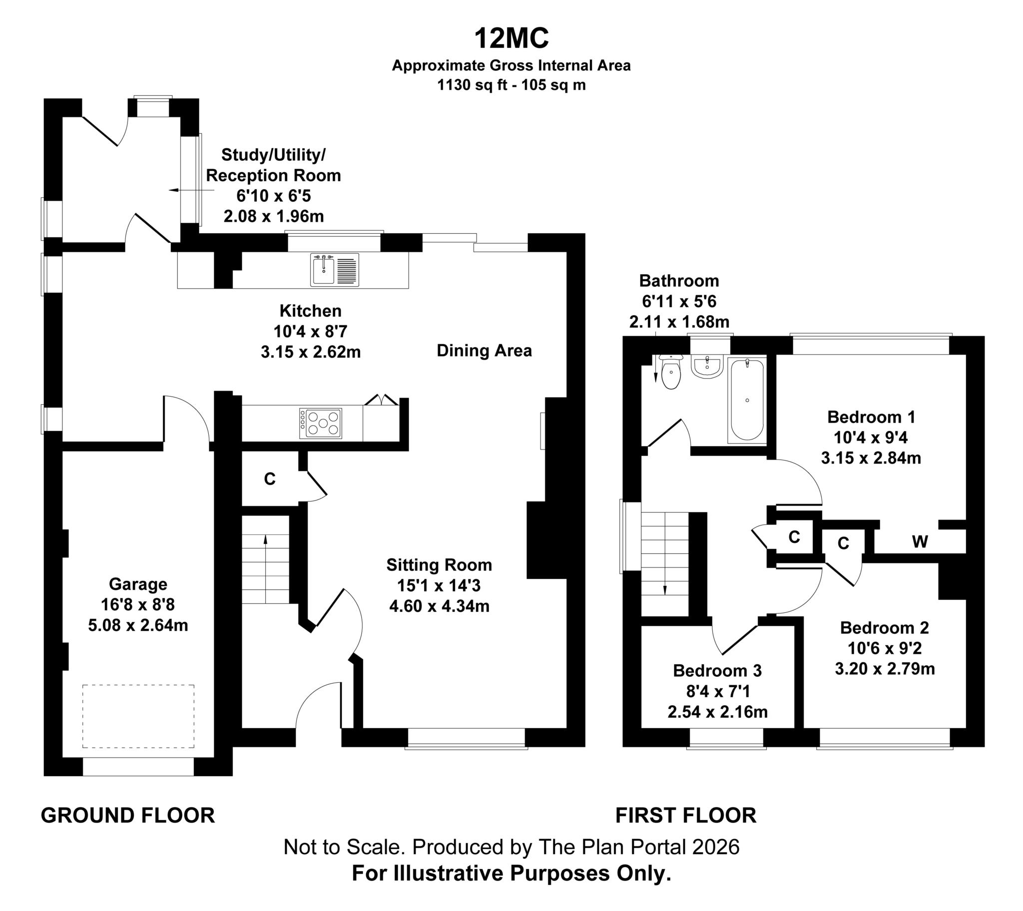 12, Millbrook Close, Blandford Forum floorplan