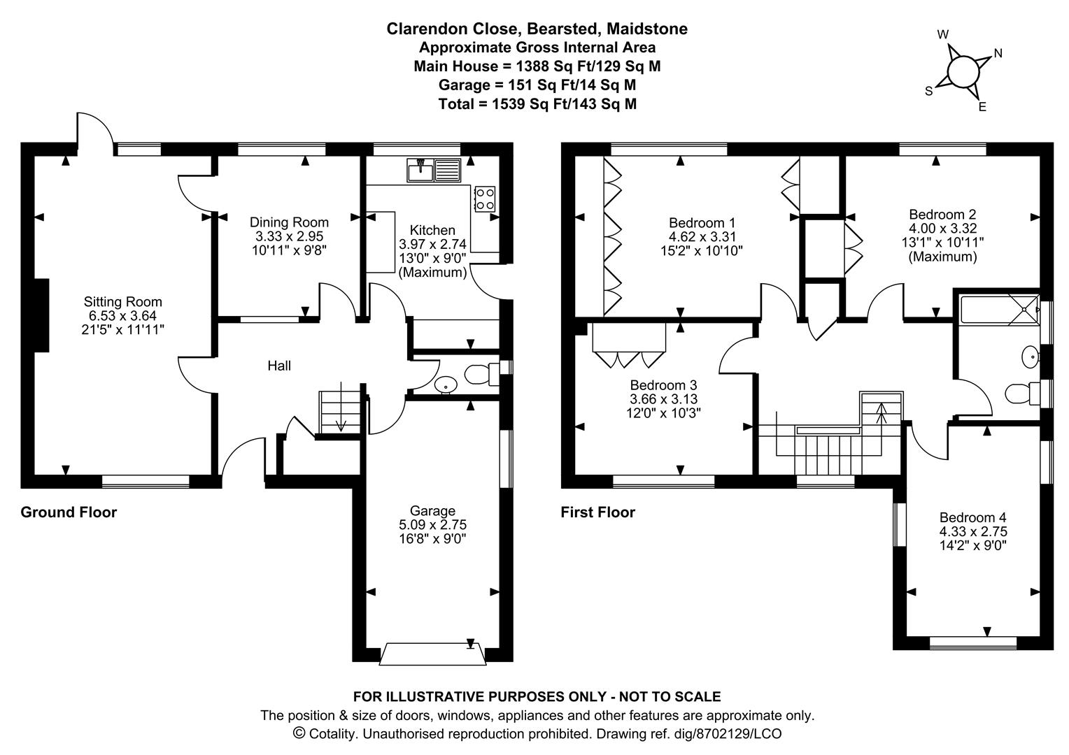 4, Clarendon Close, Maidstone floorplan