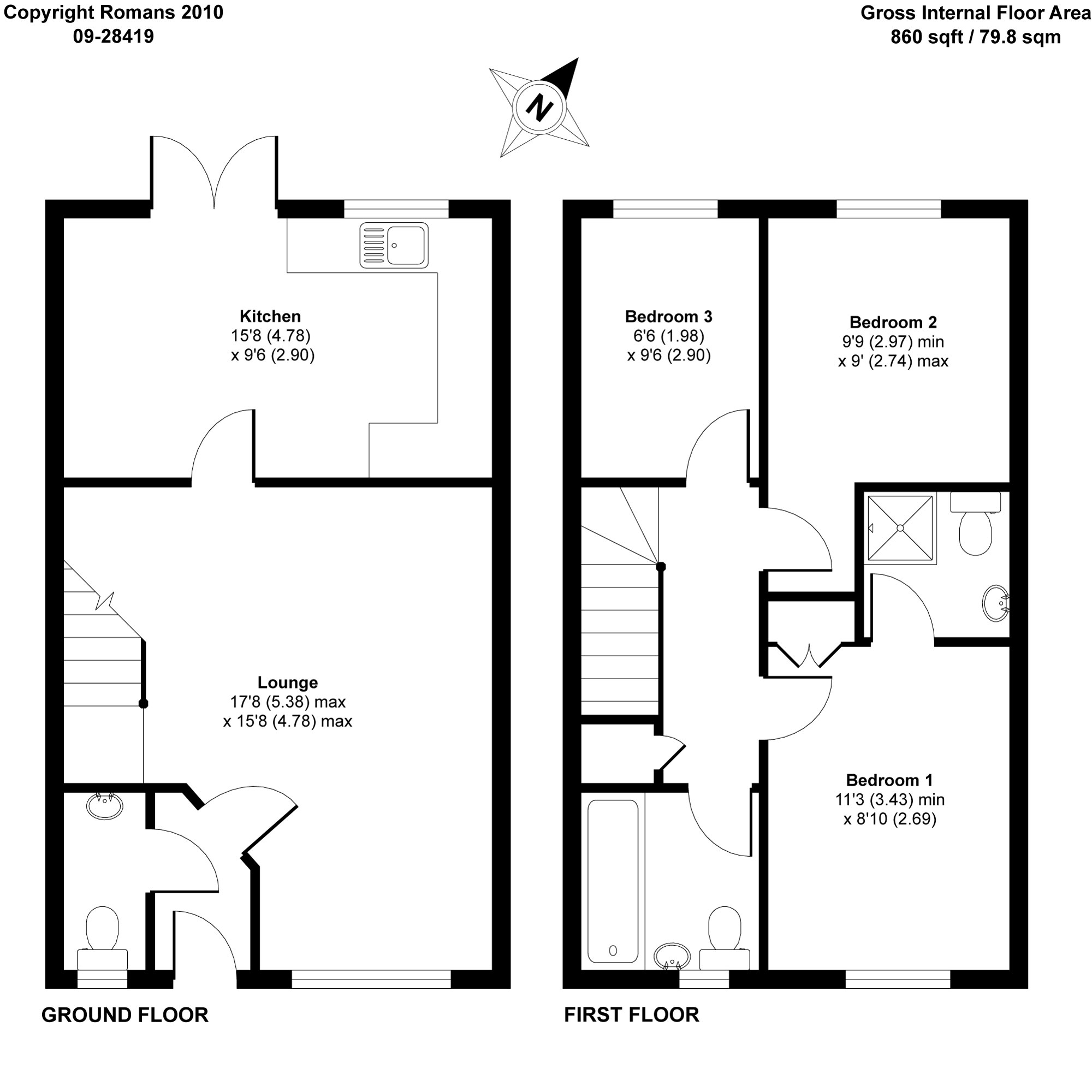 3 Bedrooms Semi-detached house to rent in Chineham Close, Fleet GU51