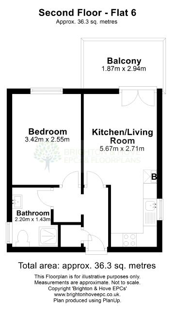 Flat 6, Imperial Court, 22 Bannings Vale, Saltdean floorplan