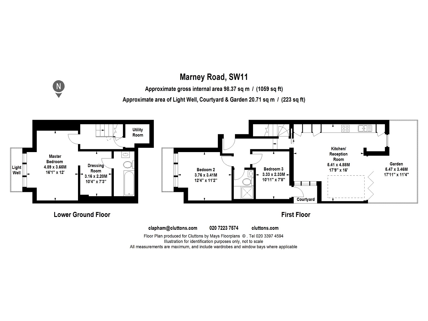 3 Bedrooms Maisonette to rent in Marney Road, London SW11
