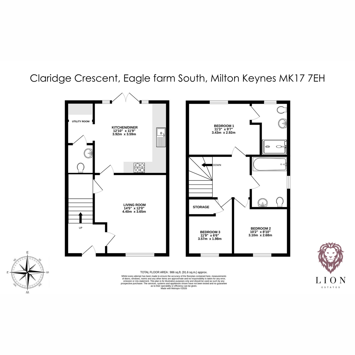 44, Claridge Crescent, Milton Keynes floorplan
