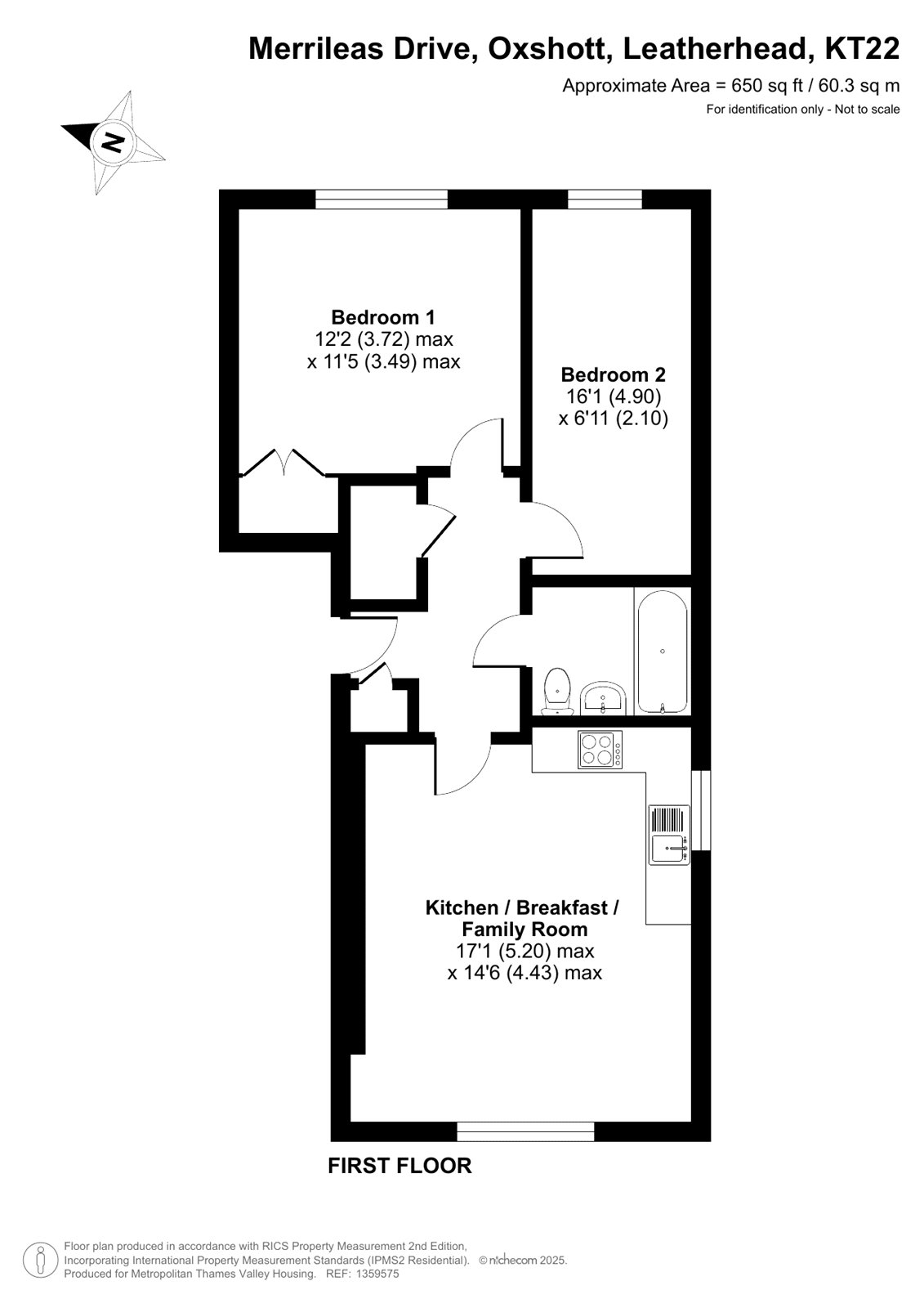 MTVH OR - Flat 4, Chessington House, 3, Merrileas Drive, Leatherhead floorplan