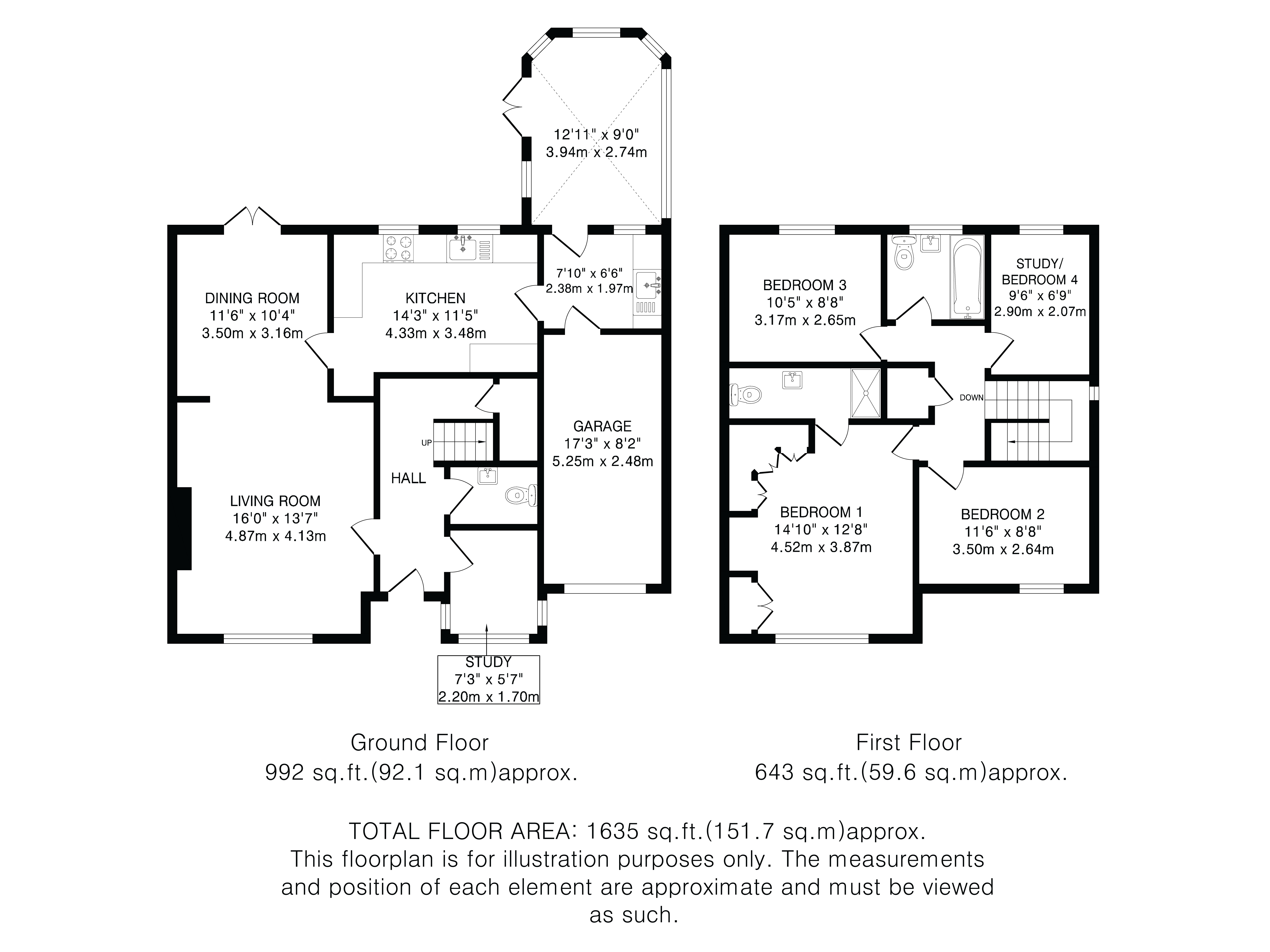 Crags Holt The Hollies, Bakers Lane, Kensworth floorplan