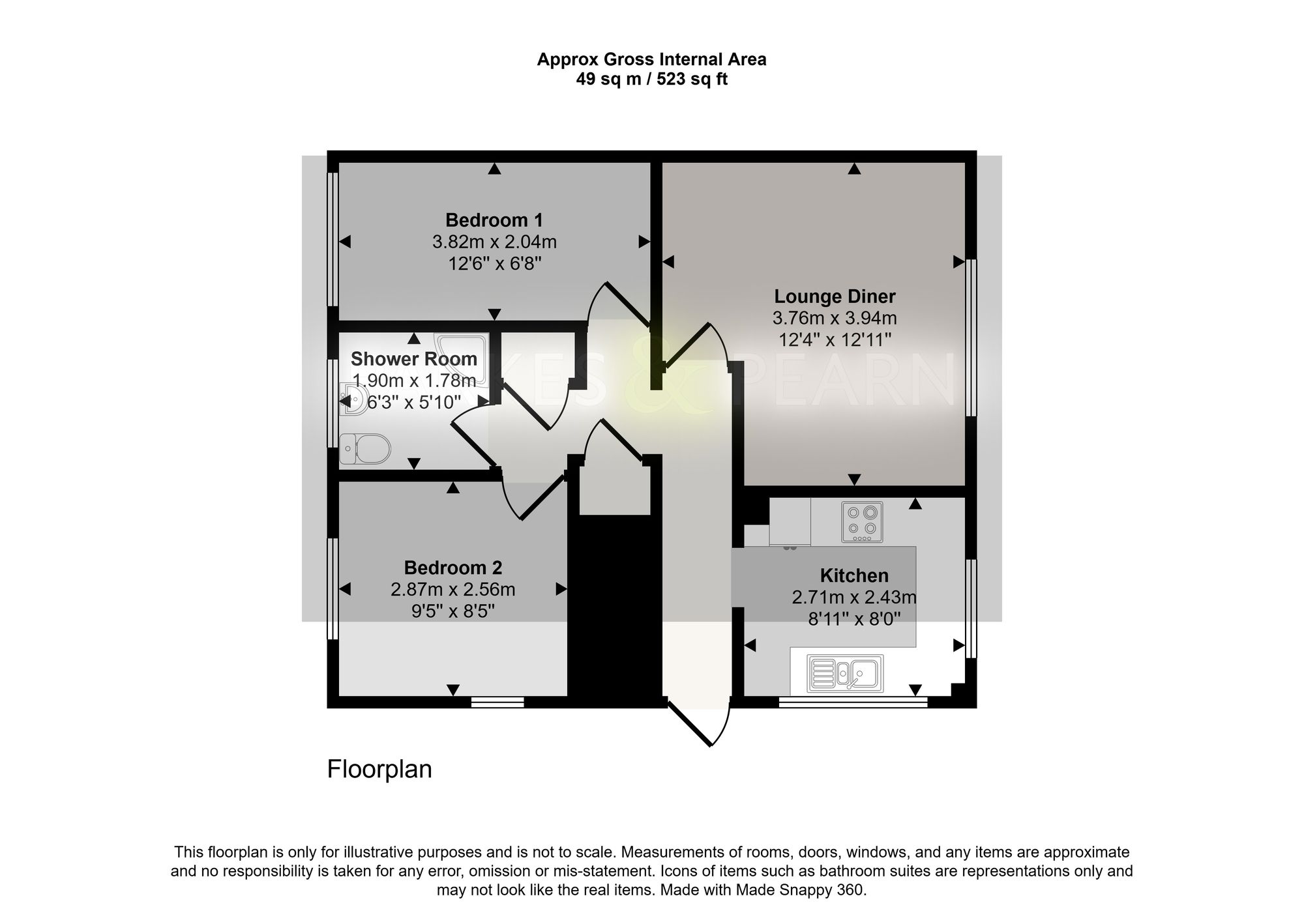 Flat 1, Cameron House Lower Market Street, Looe floorplan