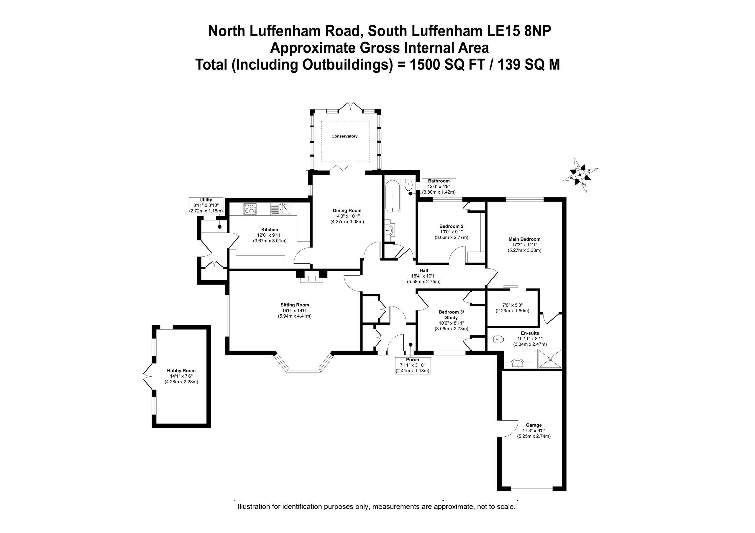 3, North Luffenham Road, Oakham floorplan