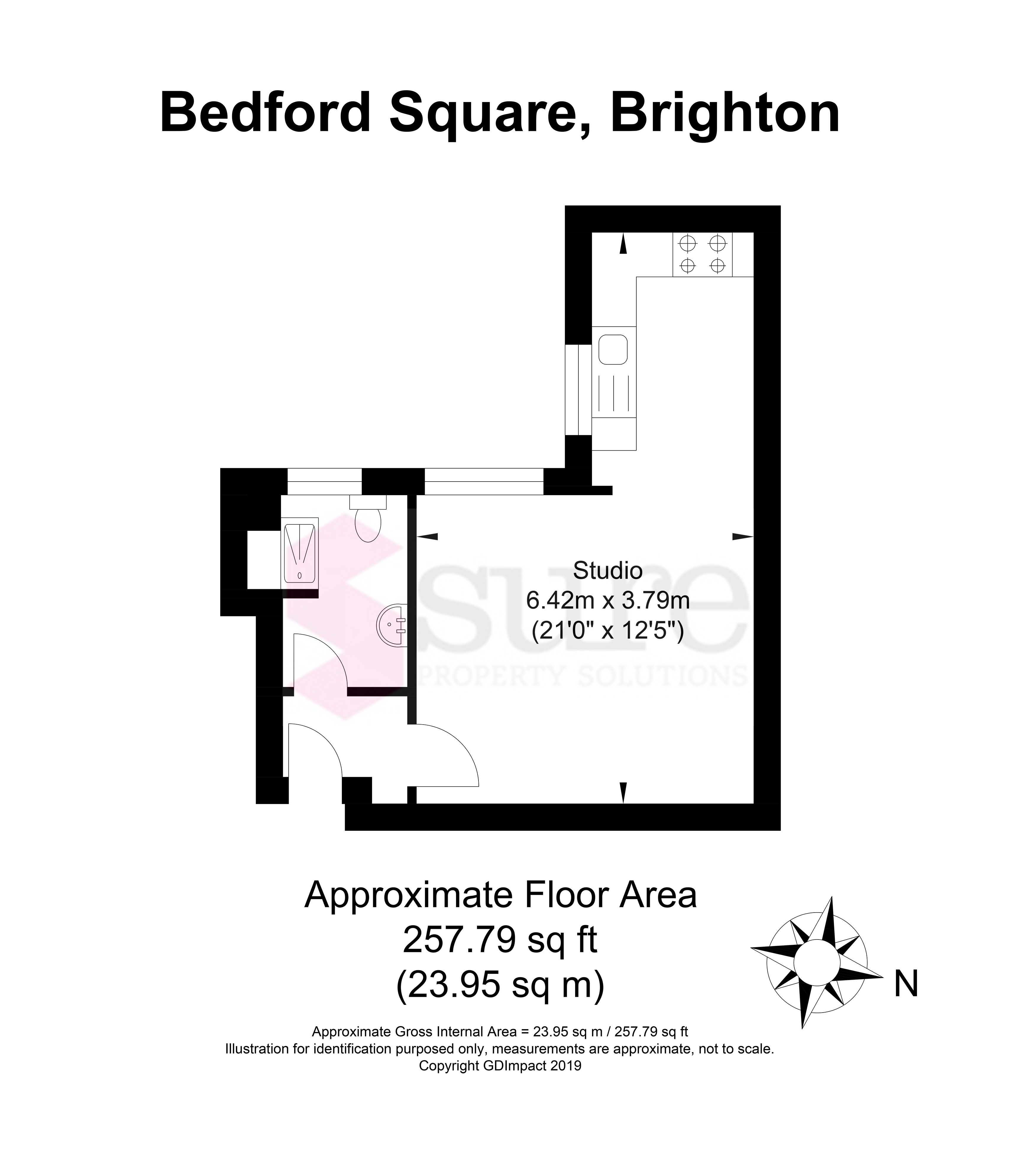 0 Bedrooms Studio to rent in Bedford Square, Brighton BN1