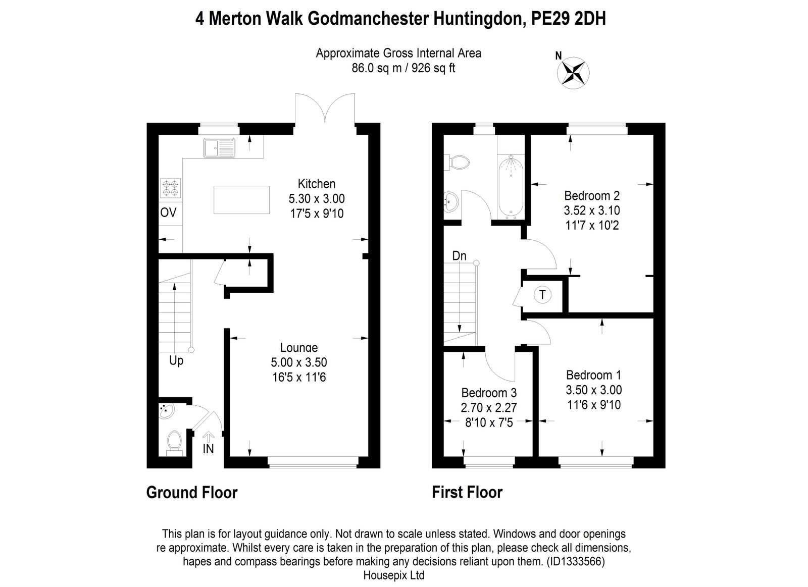 4, Merton Walk, Huntingdon floorplan