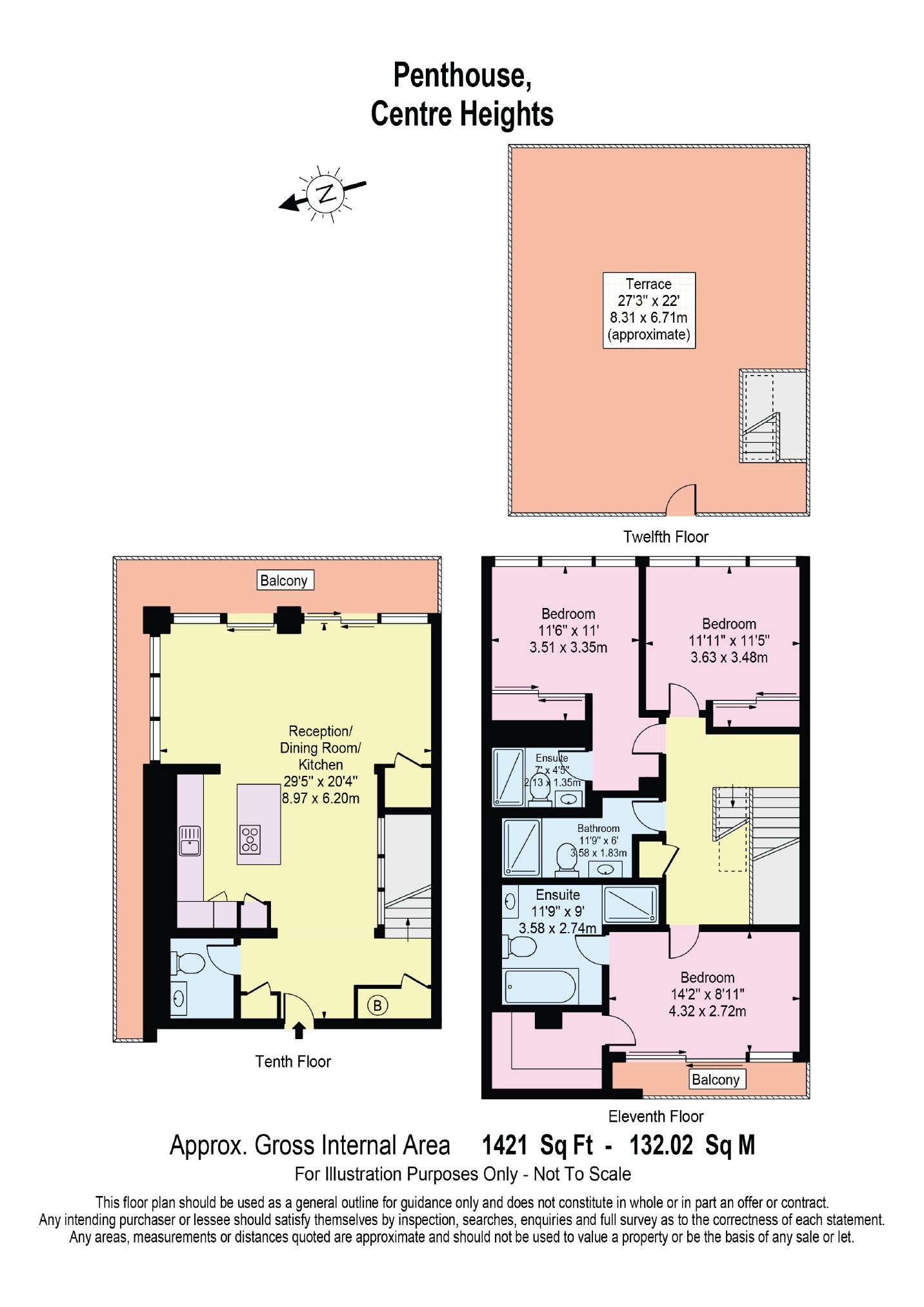 3 Bedrooms Flat to rent in Centre Heights, London NW3