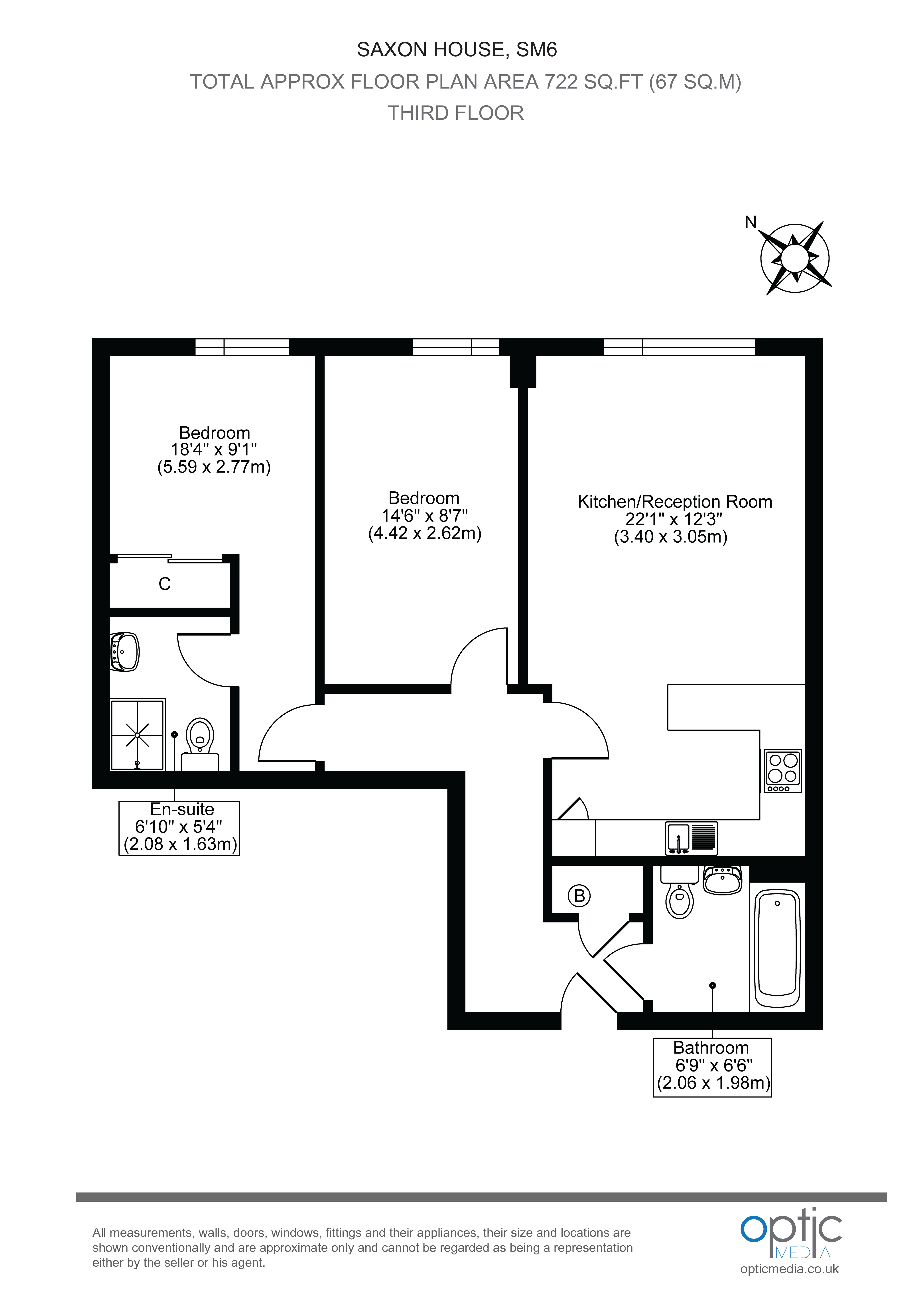 2 Bedrooms Flat for sale in London Road, Hackbridge SM6