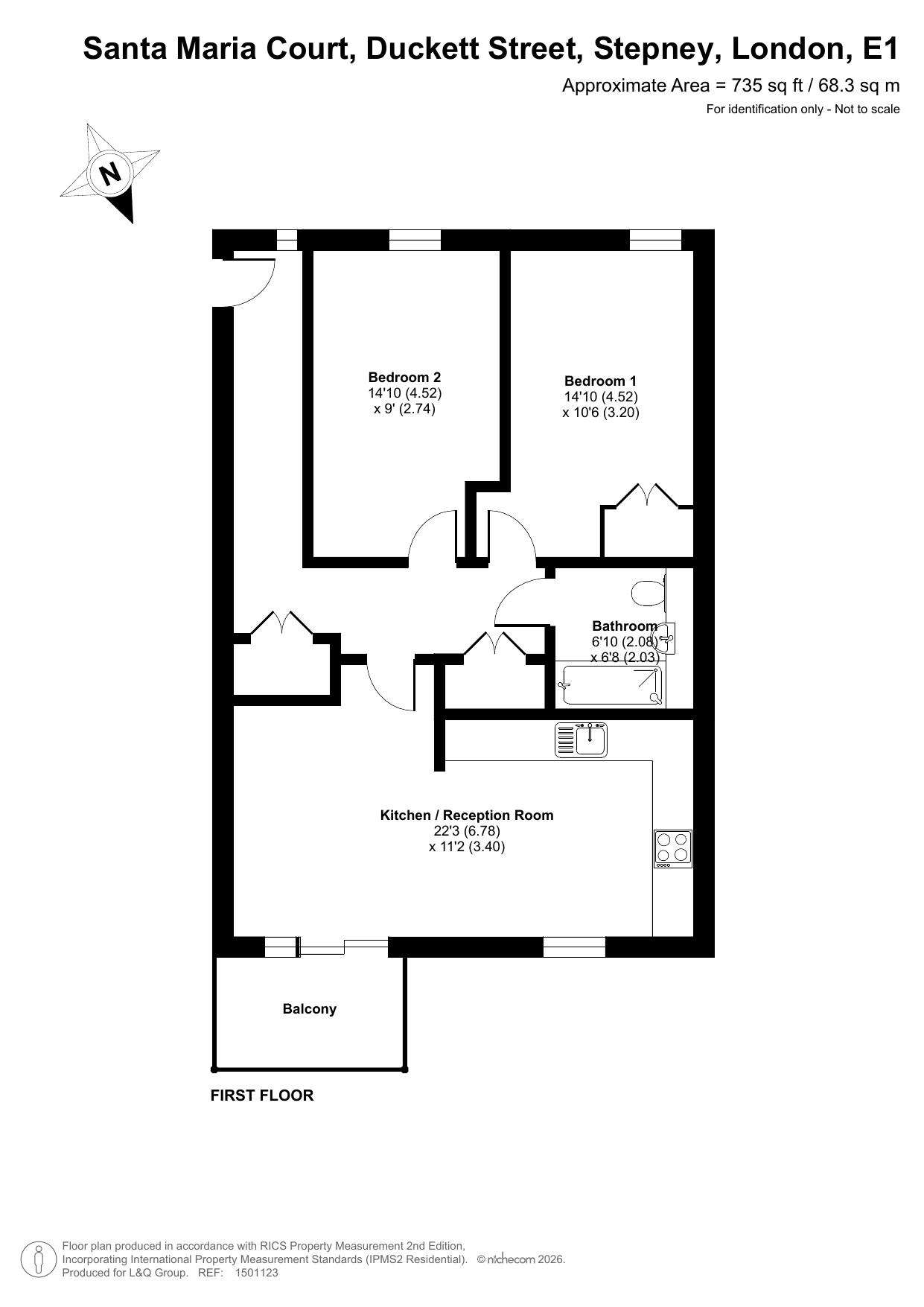 Santa Maria Court, 133 Duckett St, London floorplan