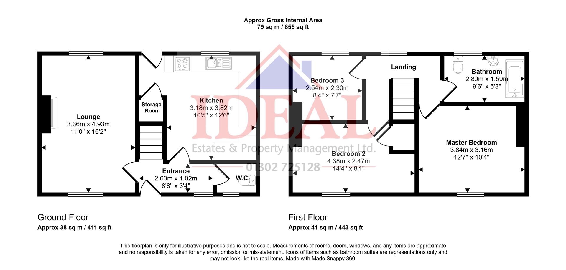 46, Laurel Terrace, Skellow, Doncaster floorplan