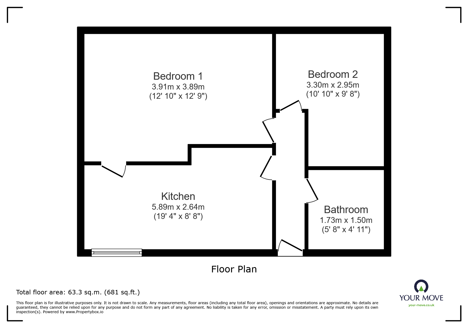 Flat B, 1, Acacia Road, South Yorkshire floorplan