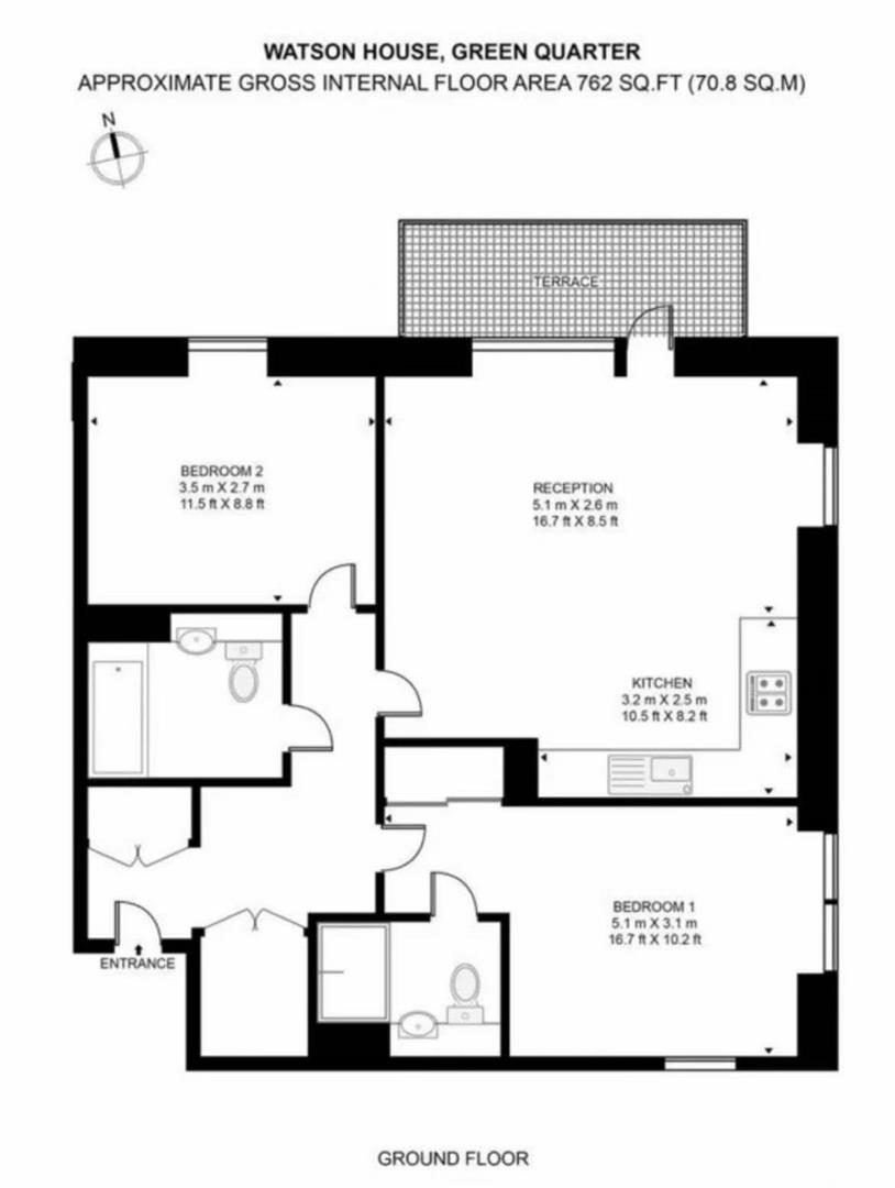 Flat, watson house, 4 Greenleaf walk, London floorplan