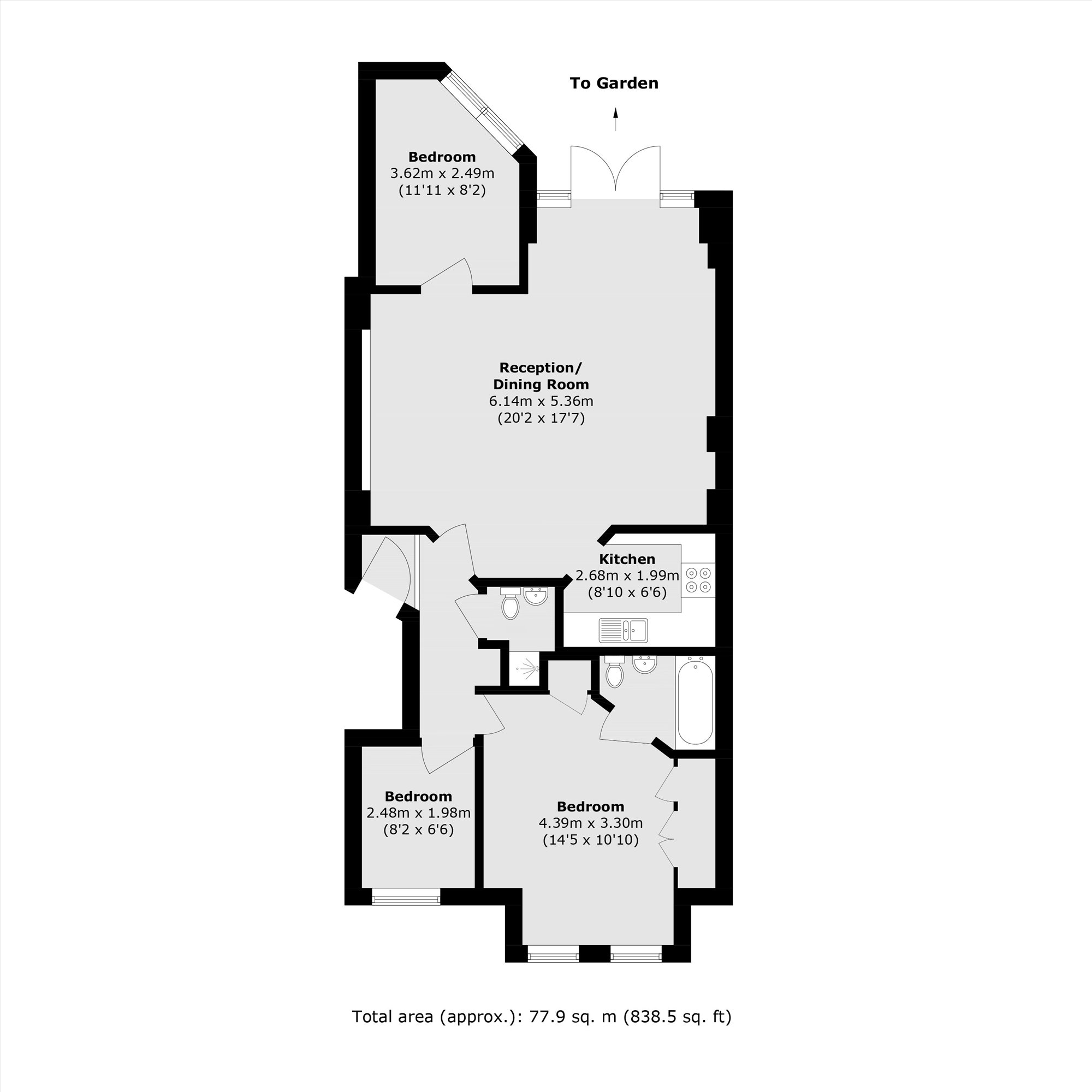 Flat 1, Dudley Court, 75, Earlsfield Road, London floorplan