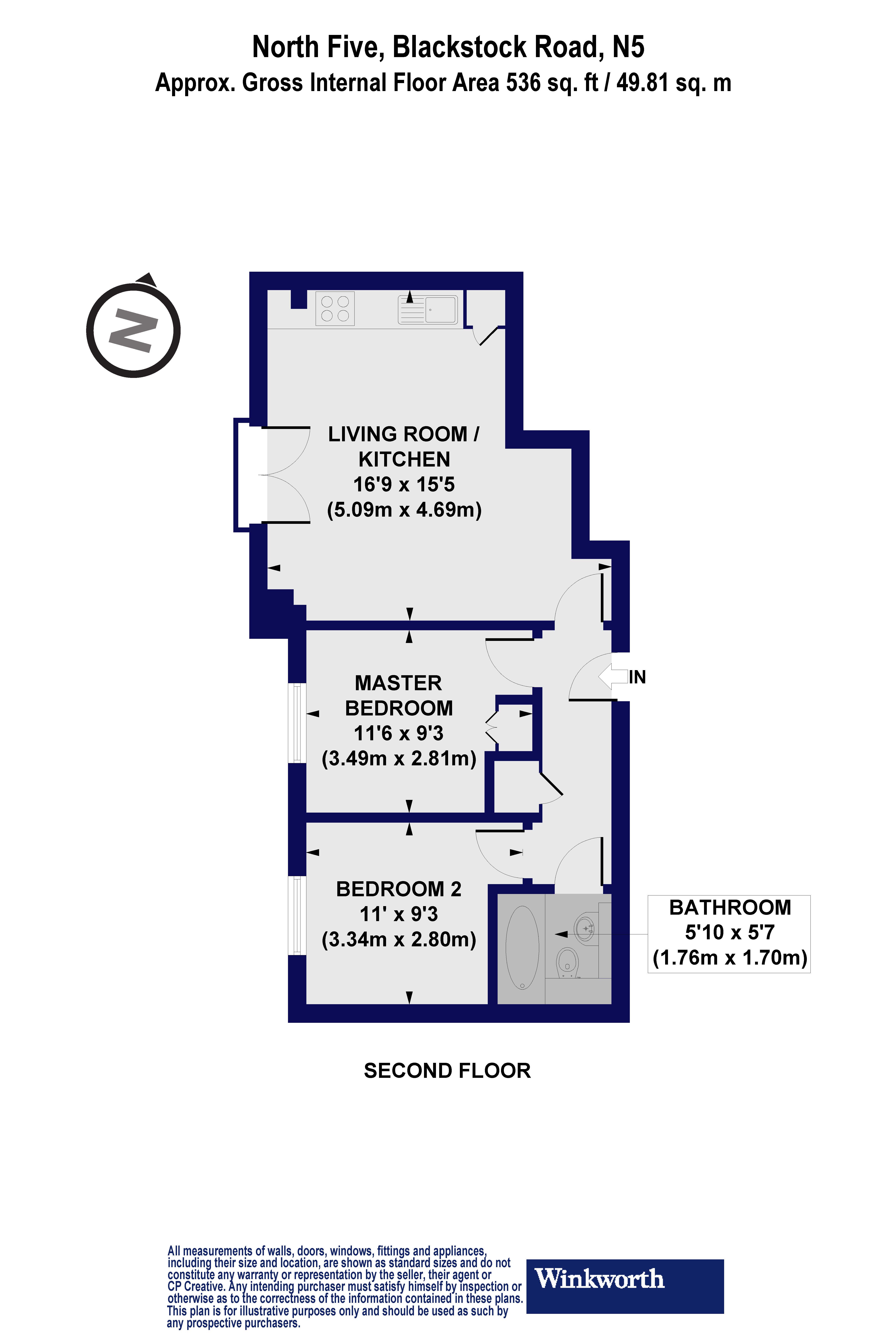Flat 6, North Five, 178, Blackstock Road, London floorplan