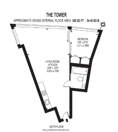 1 Bedrooms Flat to rent in St. George Wharf, London SW8