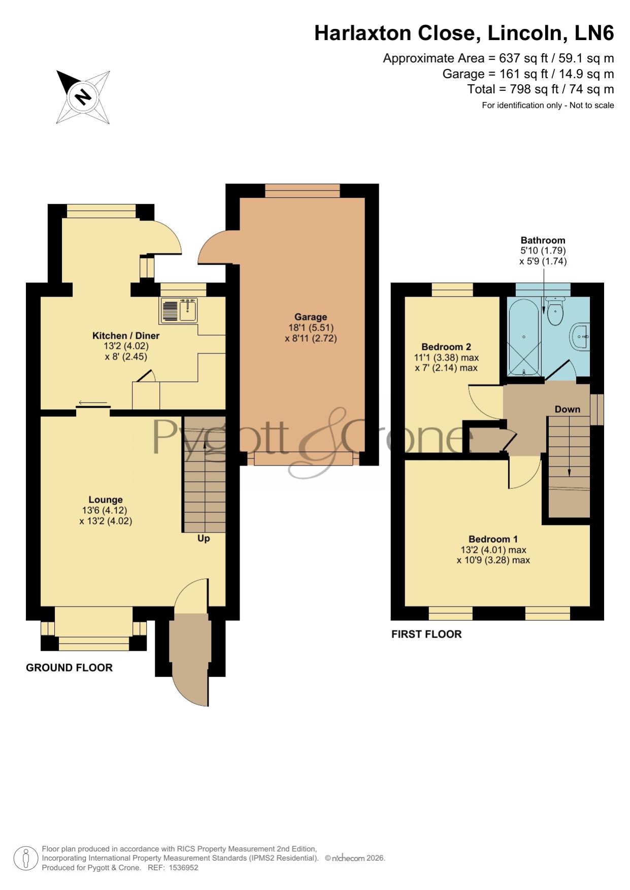 Harlaxton Close, Lincoln floorplan