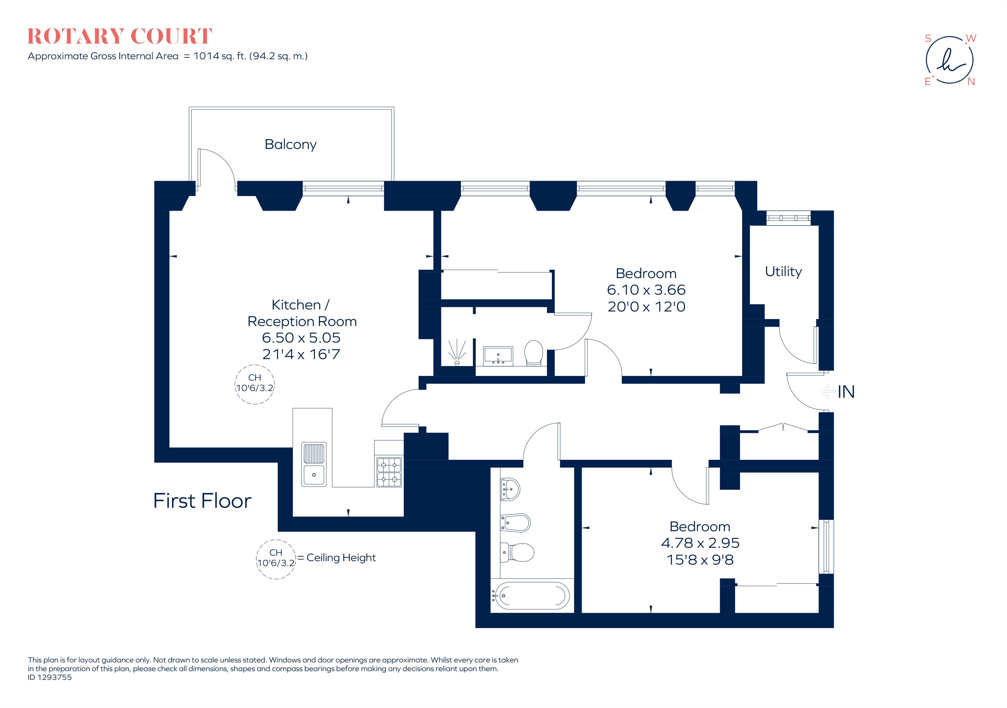 13 Rotary Court, Hampton Court Road, East Molesey floorplan