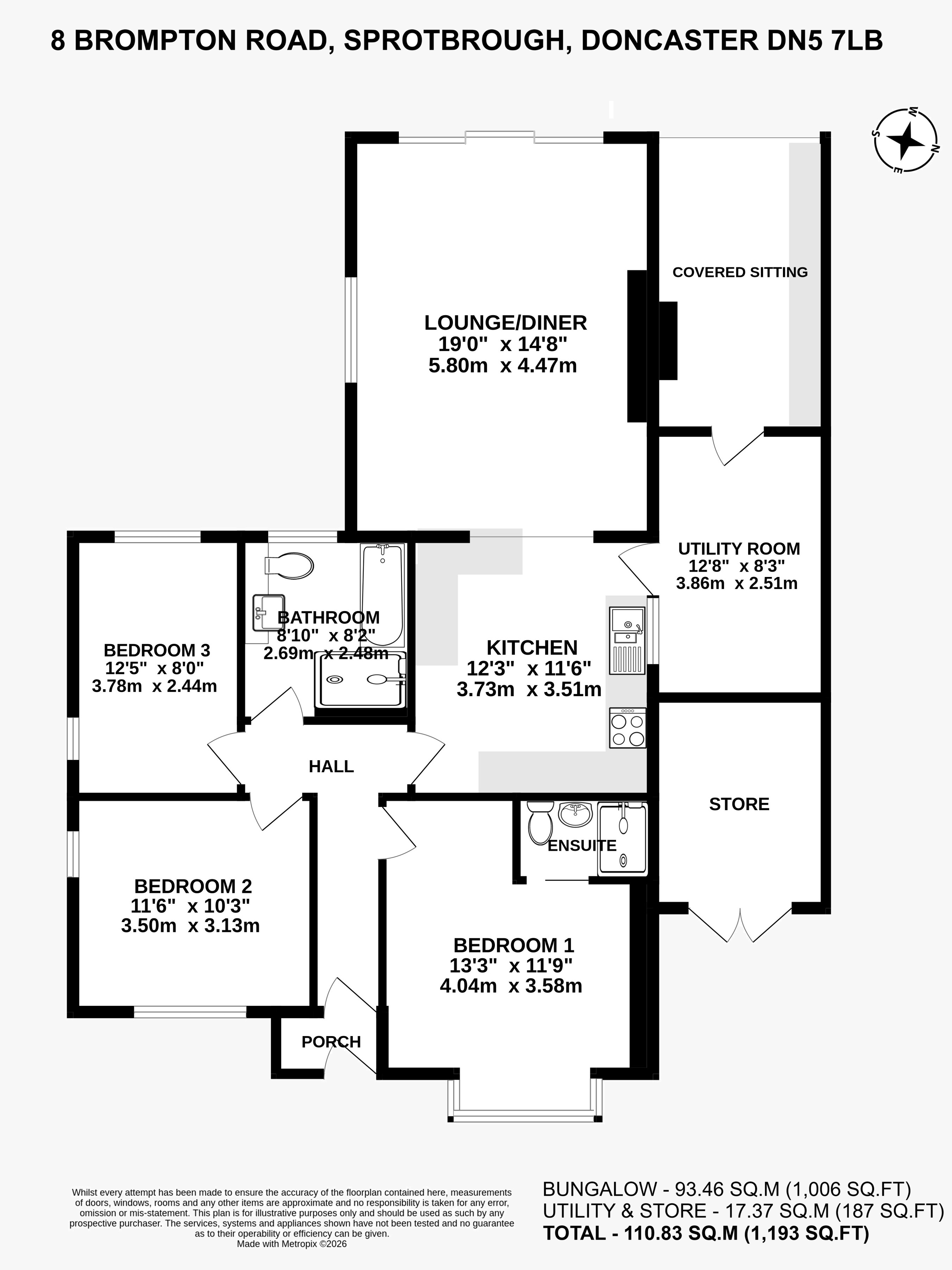 8, Brompton Road, Doncaster floorplan
