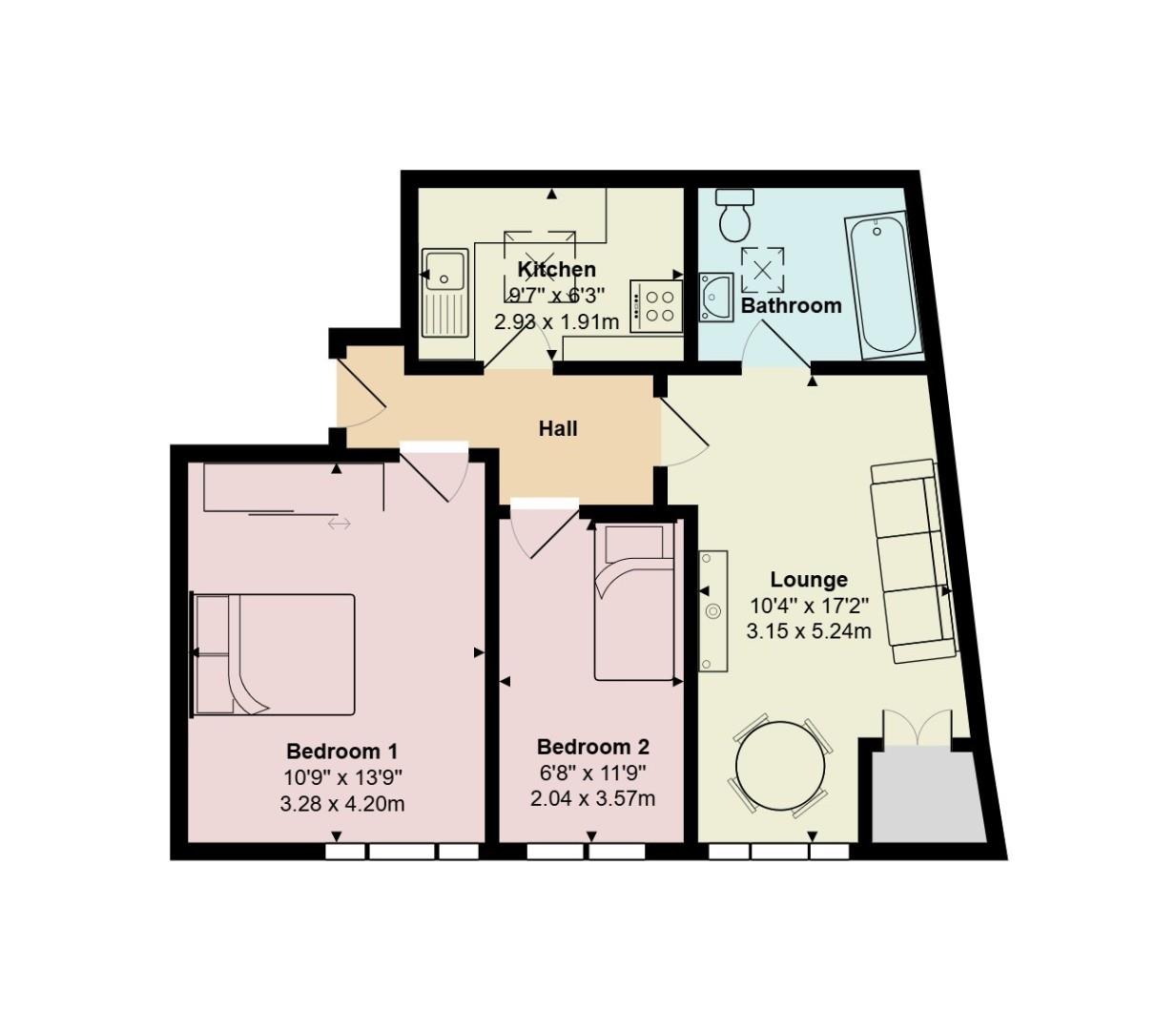 Third Floor Flat, 8, Royal Buildings, Penarth floorplan