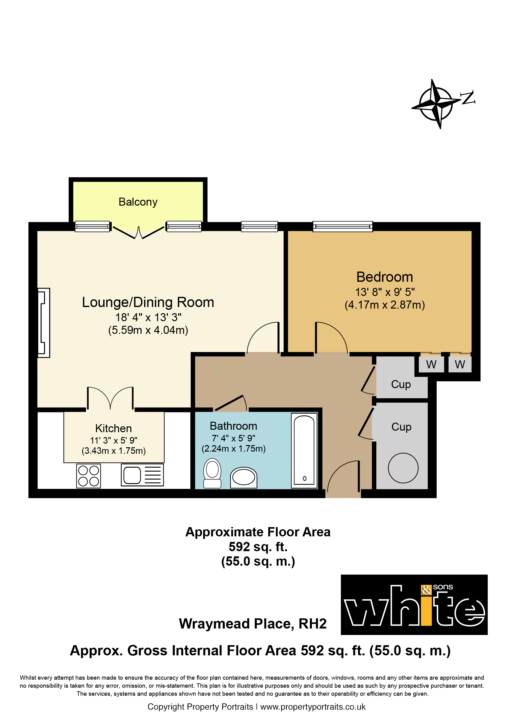 1 Bedrooms Flat for sale in Wraymead Place, Wray Park Road, Reigate, Surrey RH2