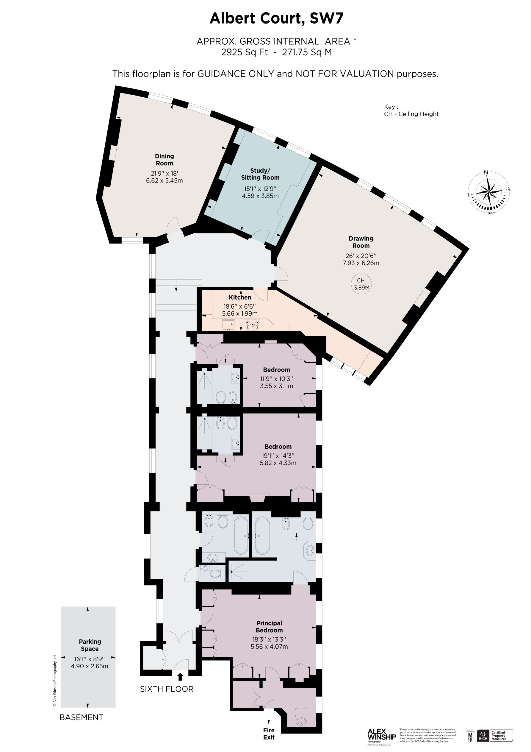 Flat 46,, Albert Court Central Block, London floorplan