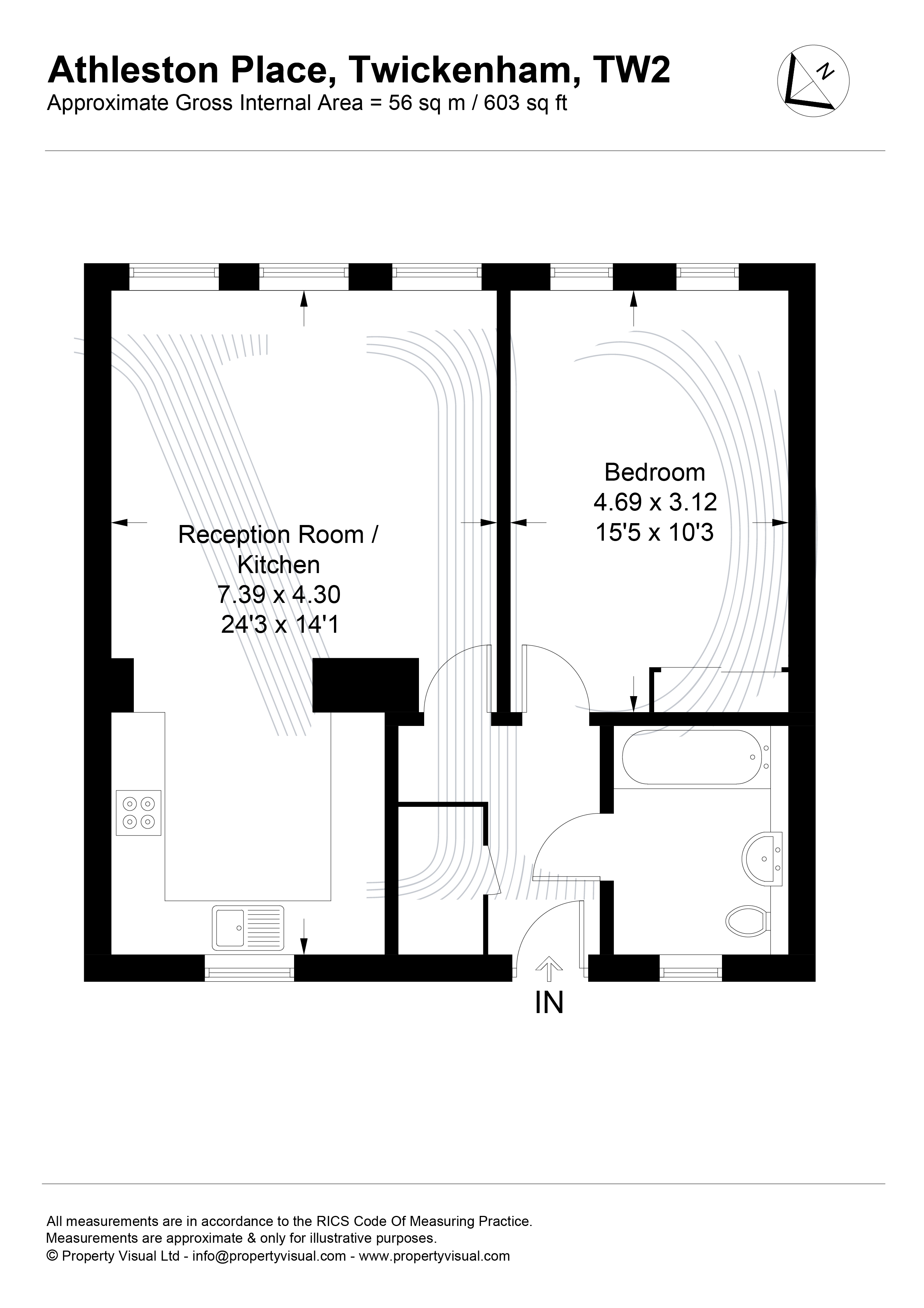 1 Bedrooms Flat to rent in Athelstan Place, Twickenham TW2