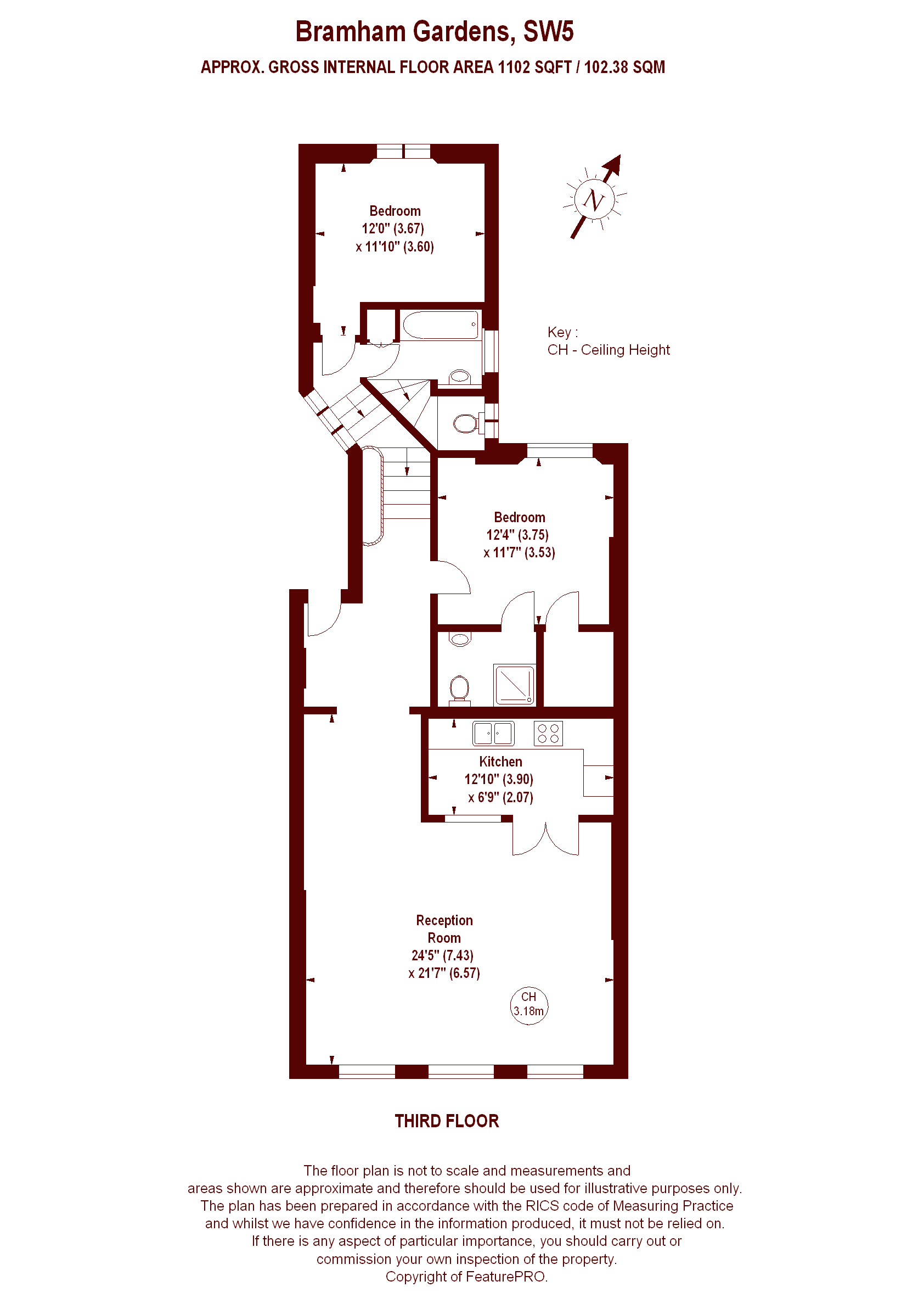 Flat 6, 45, Bramham Gardens, London floorplan