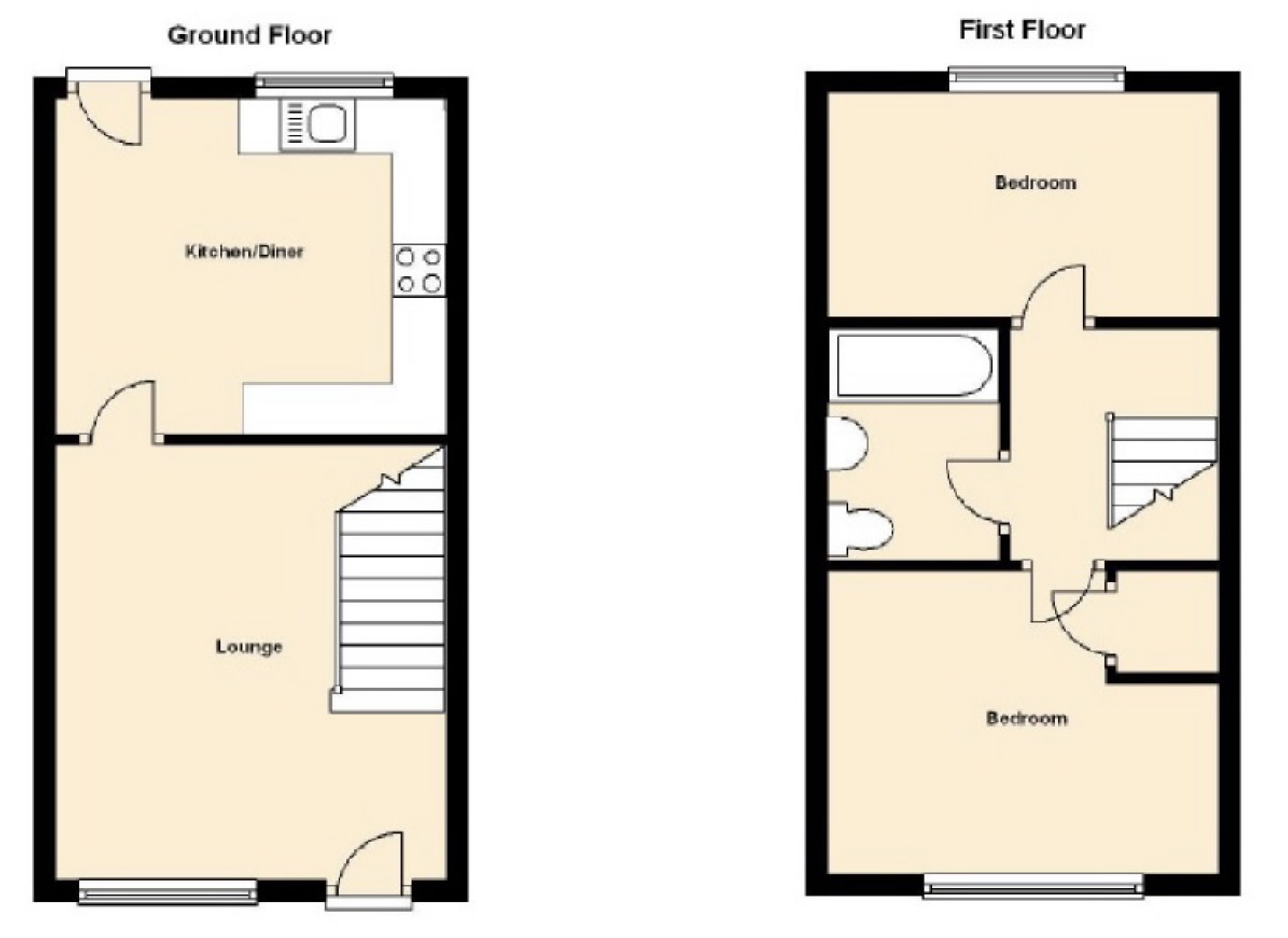 2 Bedrooms Terraced house to rent in Appletree Court, Worle, Weston-Super-Mare BS22