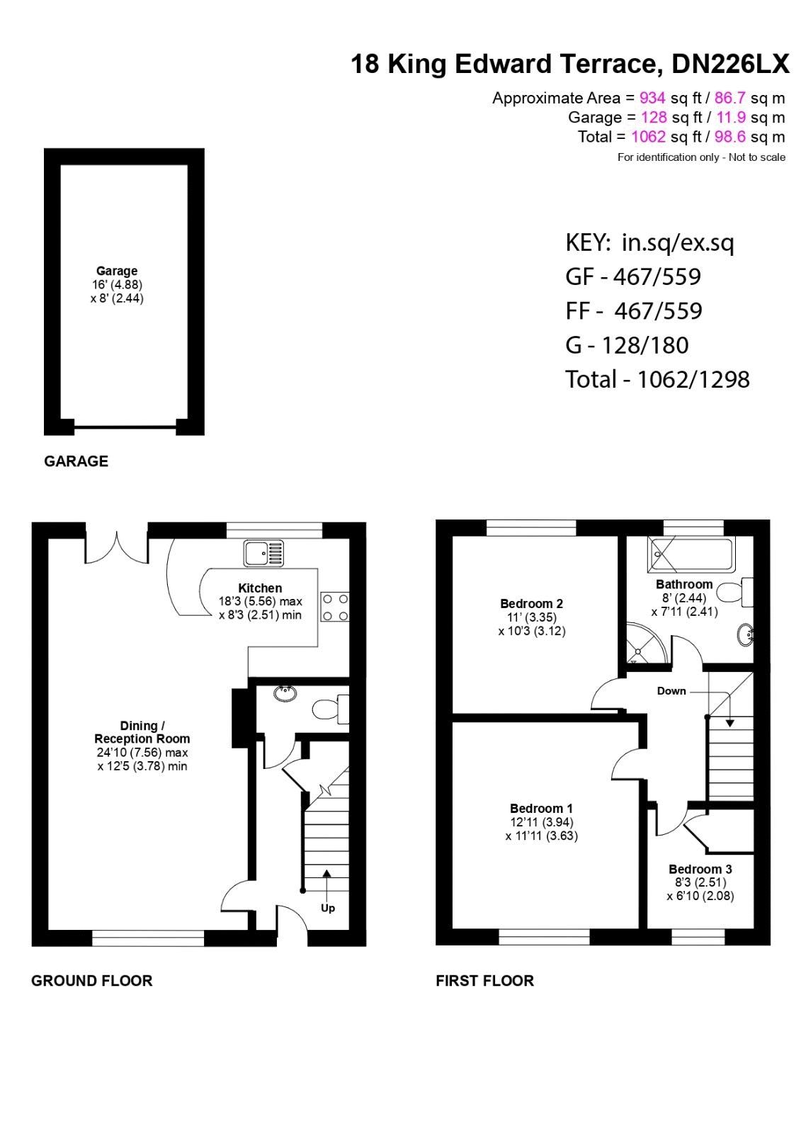 18 King Edward Terrace, Pennington Walk, Retford DN22, 3 bedroom