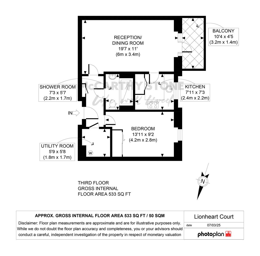 42 Lionheart Court, Sewardstone Road, Waltham Abbey floorplan