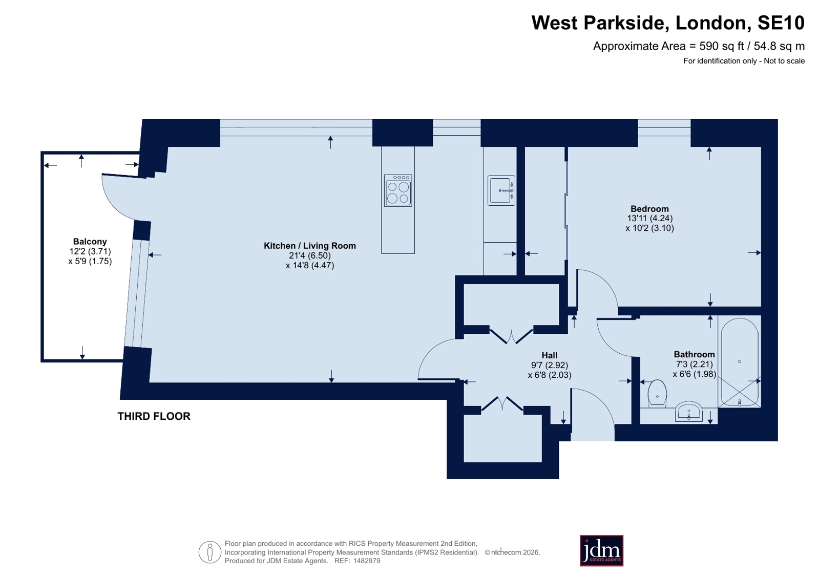 Flat 305, Gosling Lodge, 8, West Parkside, London floorplan