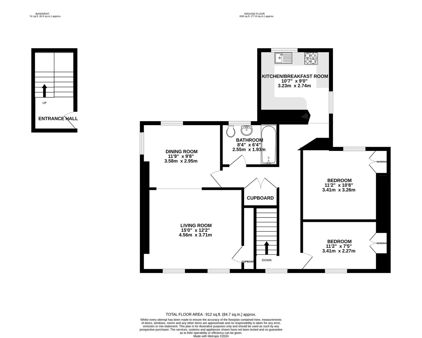 Flat 3, Watton, Brecon floorplan