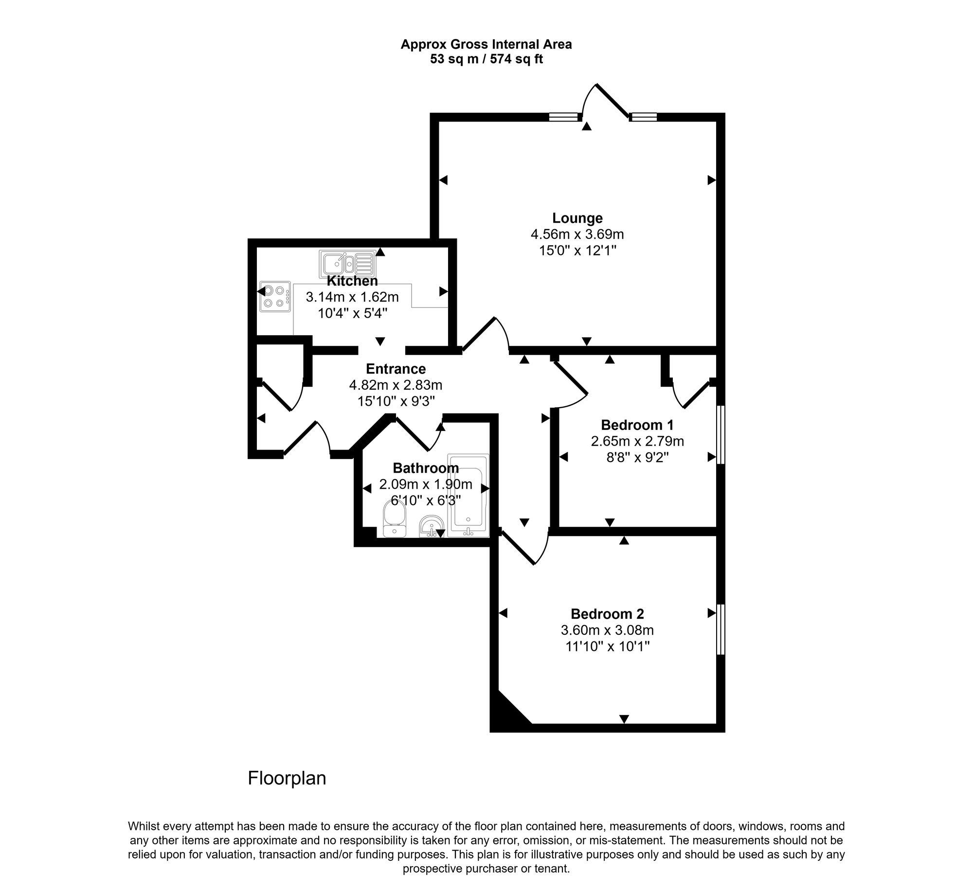 Flat 8, Vienna Court Vesey Close, Farnborough floorplan