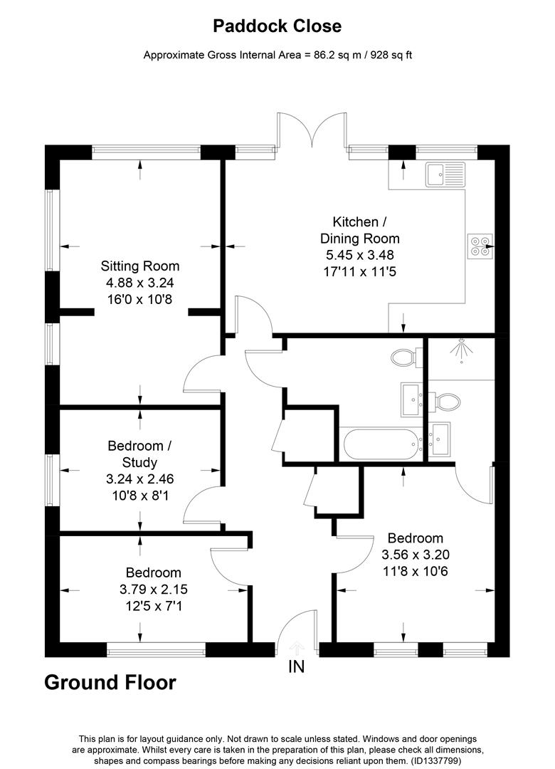 1, Paddock Close, Pepperstock, Hertfordshire floorplan