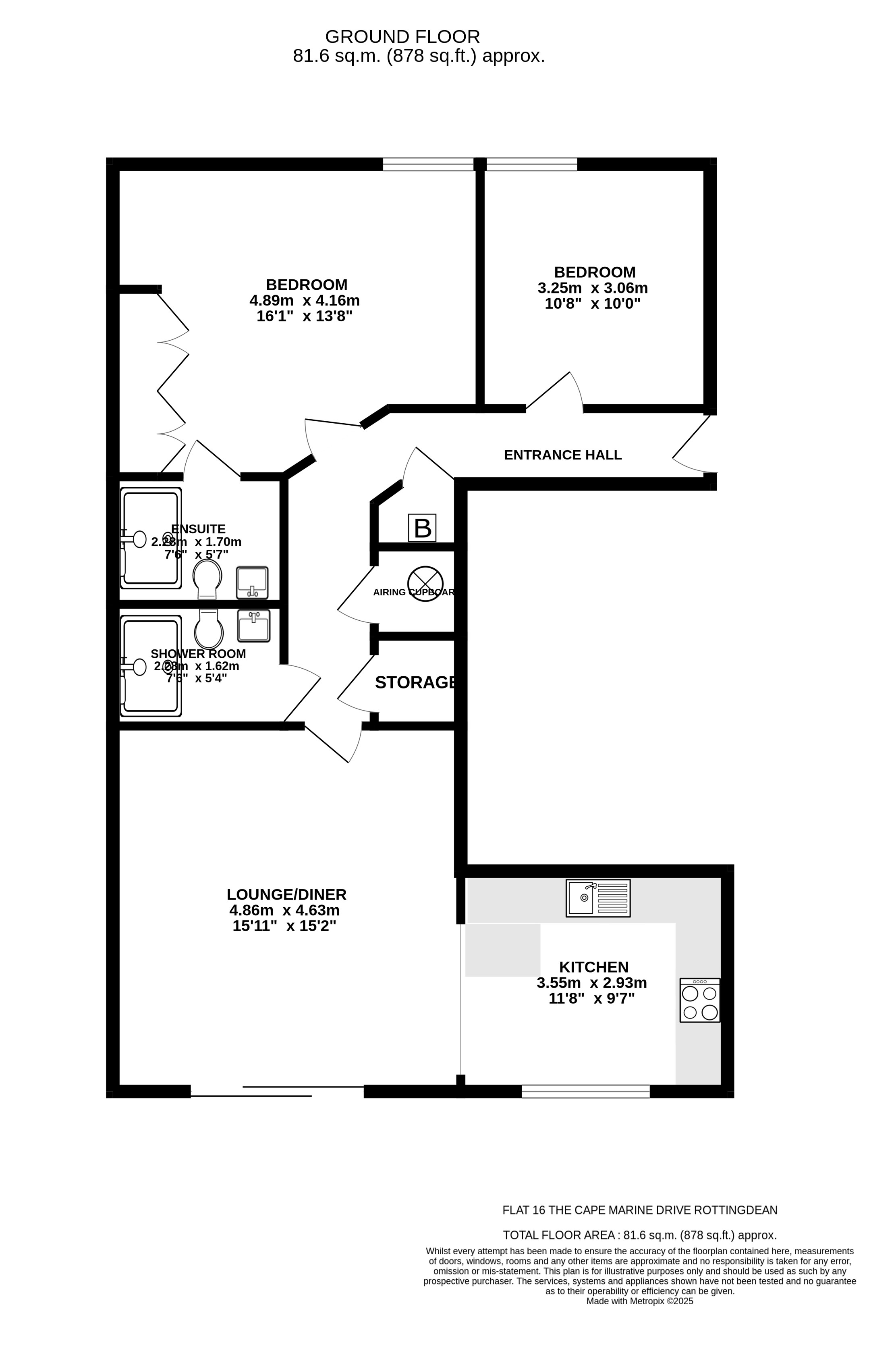 16 , The Cape, Marine Drive, Rottingdean, Brighton floorplan