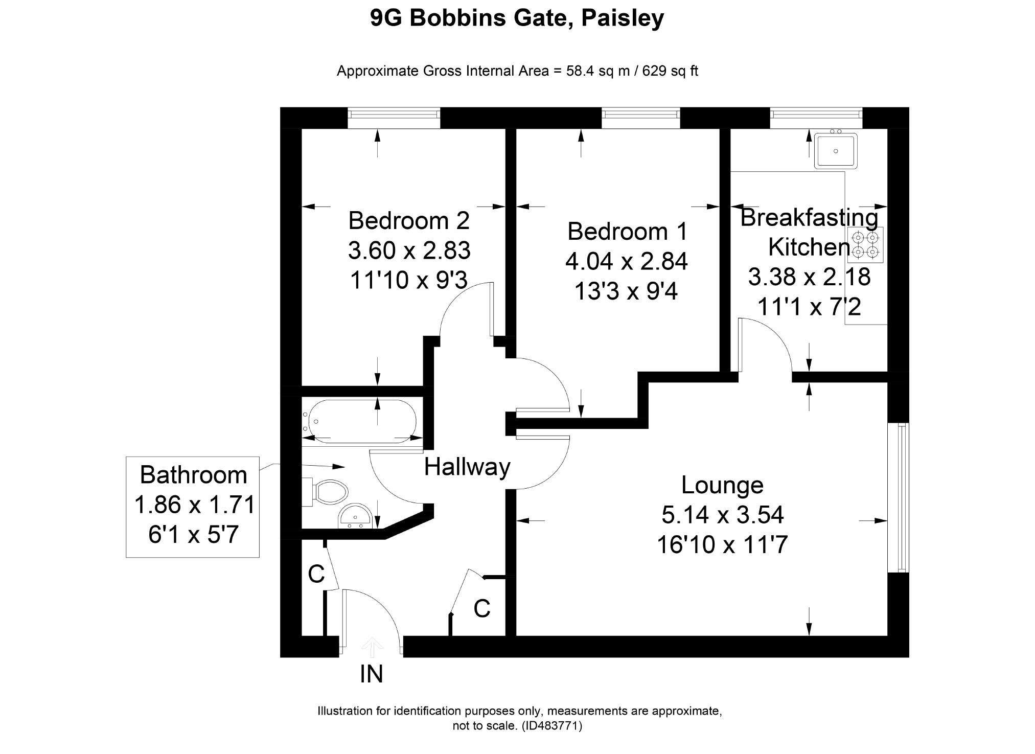2 Bedrooms Flat for sale in Bobbins Gate, Paisley PA1