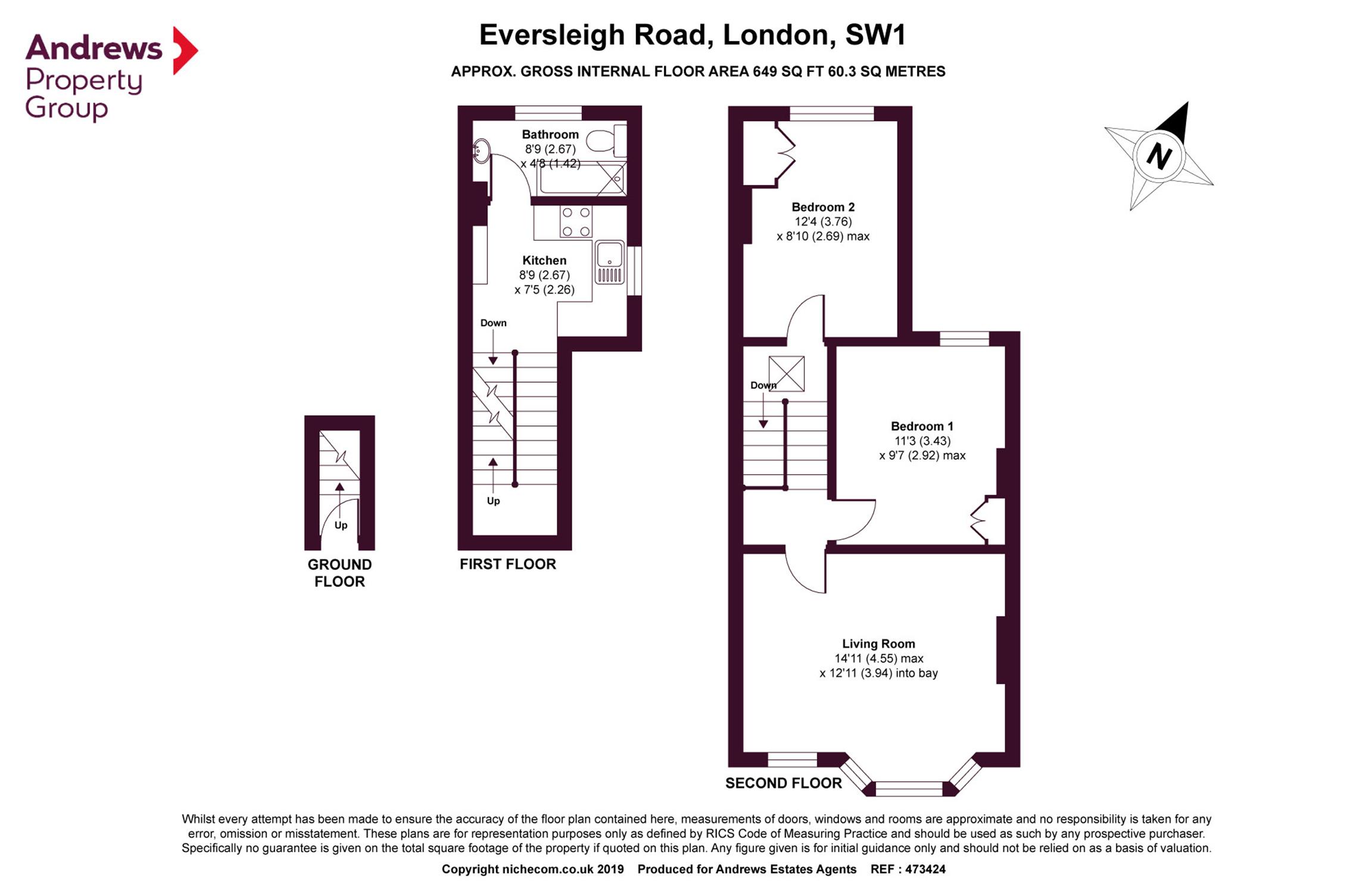 2 Bedrooms Flat for sale in Eversleigh Road, London SW11