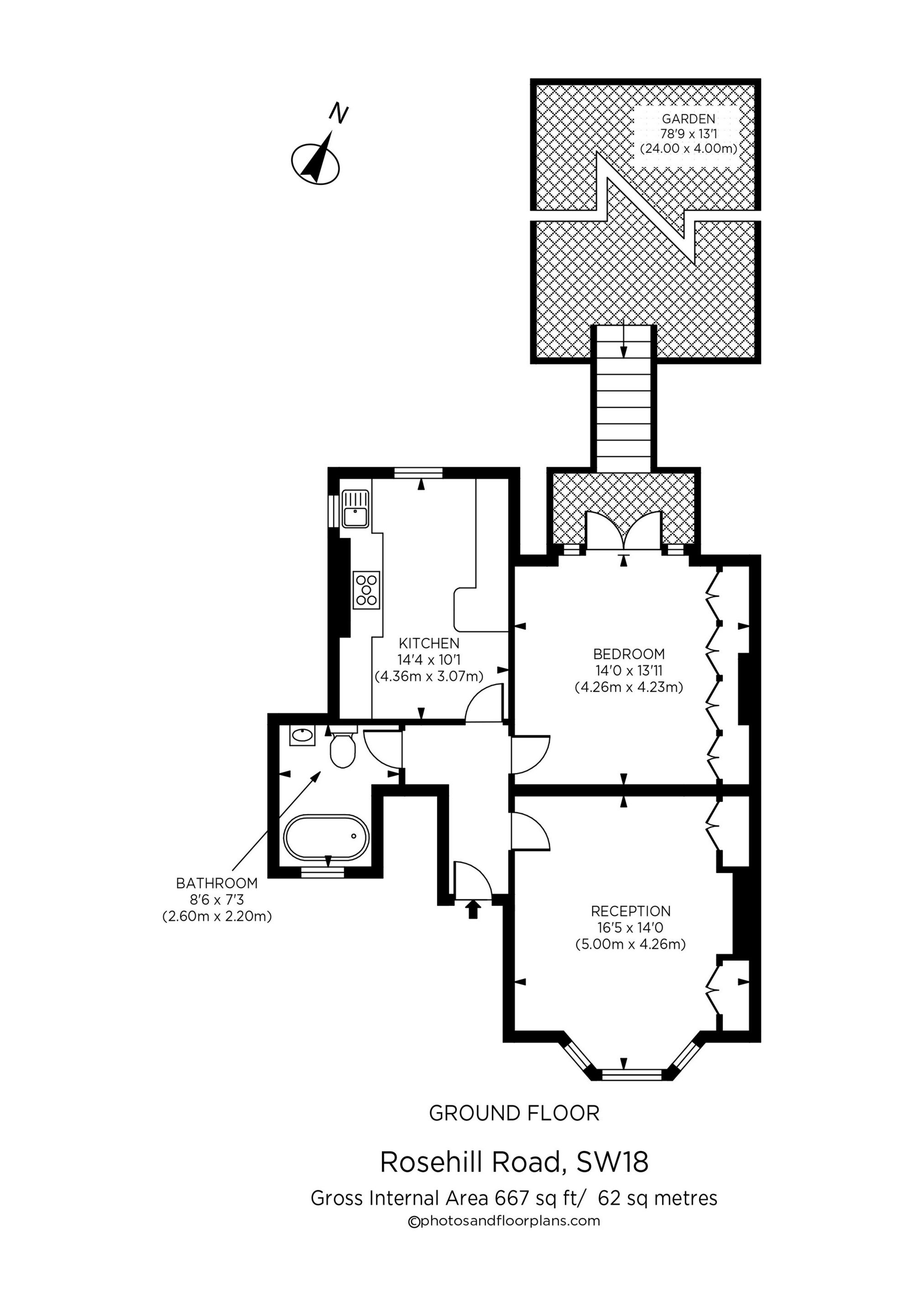2 16, Rosehill Road, Wandsworth floorplan