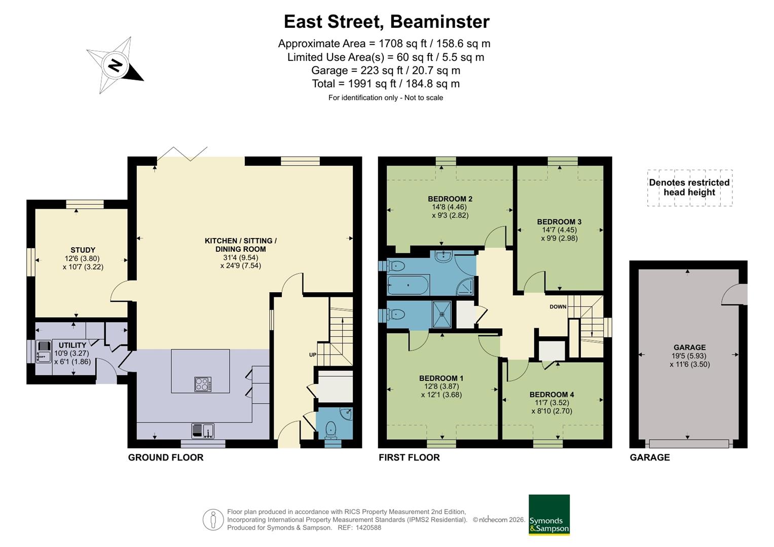 4 East Street Gardens, East Street, Beaminster floorplan